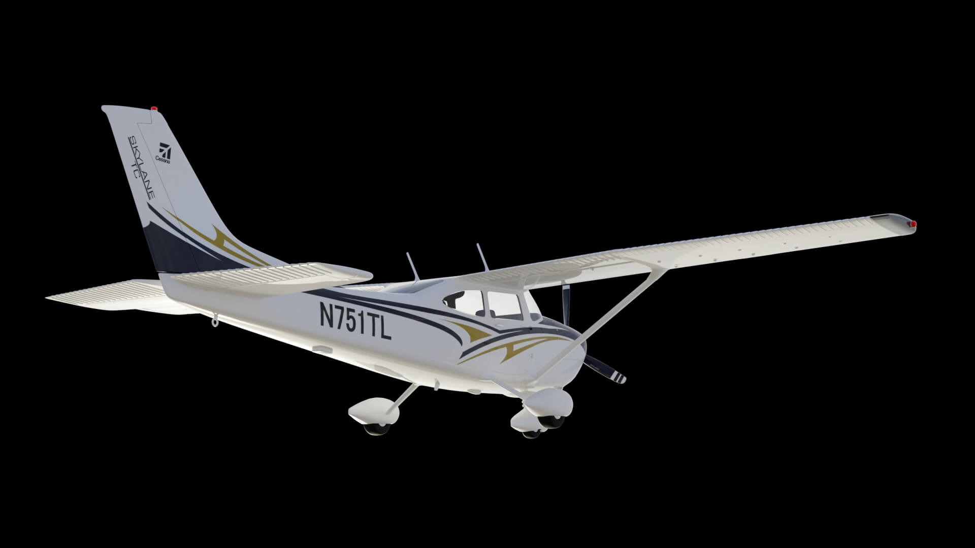 High Wing Propeller Airplane 3D Model