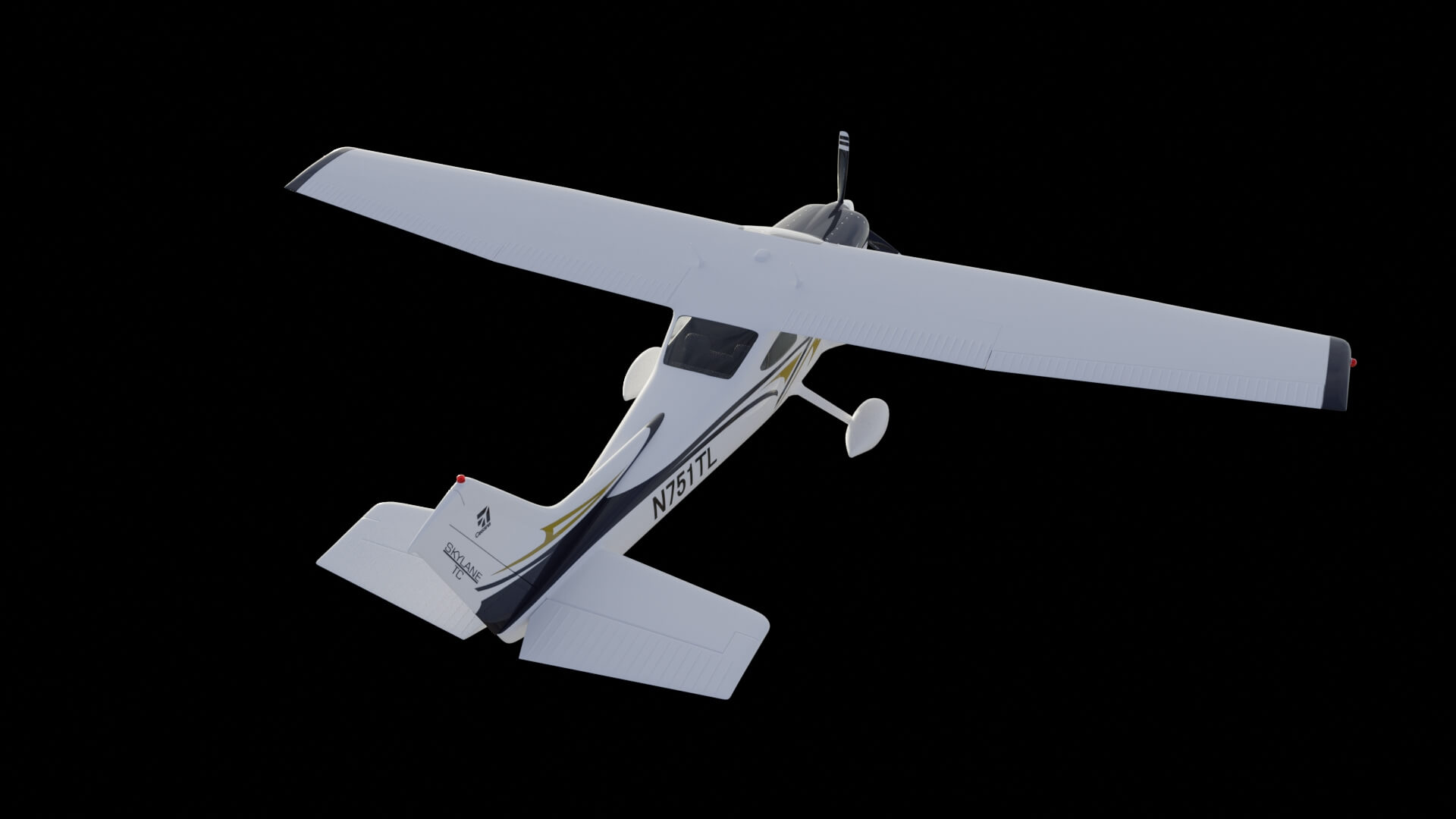 High Wing Propeller Airplane 3D Model