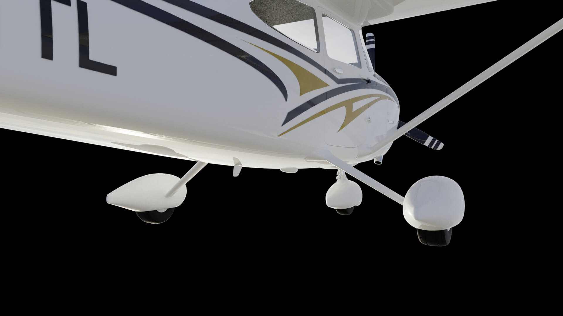 High Wing Propeller Airplane 3D Model