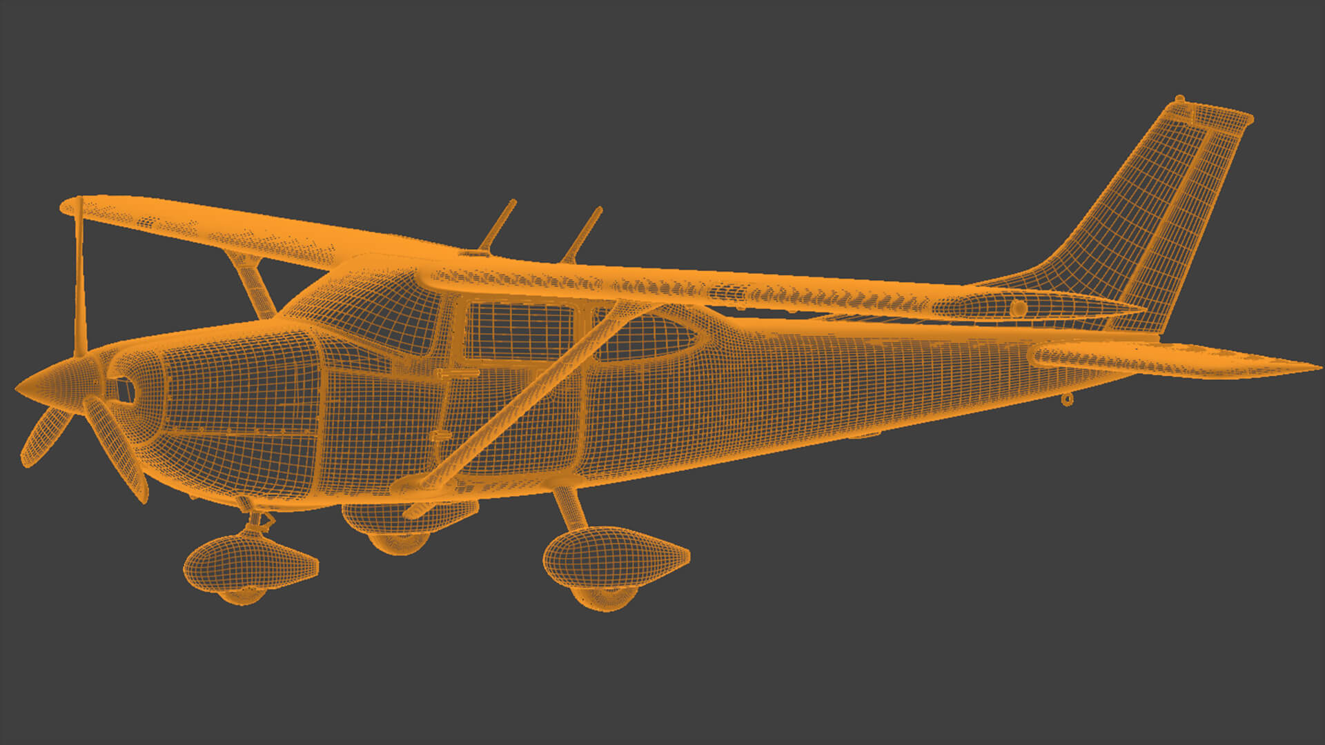 High Wing Propeller Airplane 3D Model