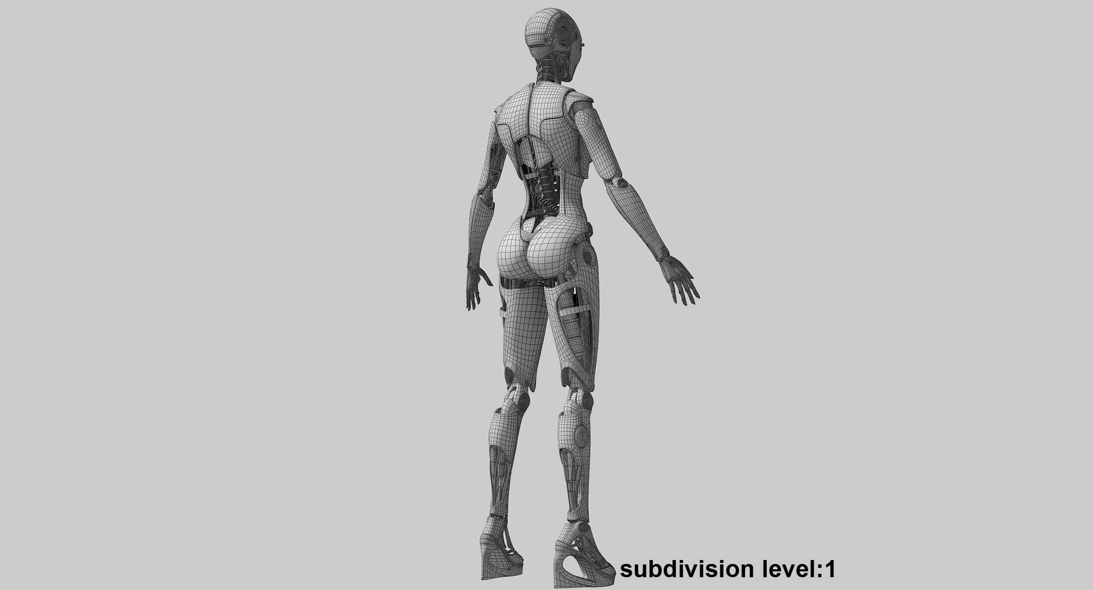 Elettra Cyborg Female 3D Model