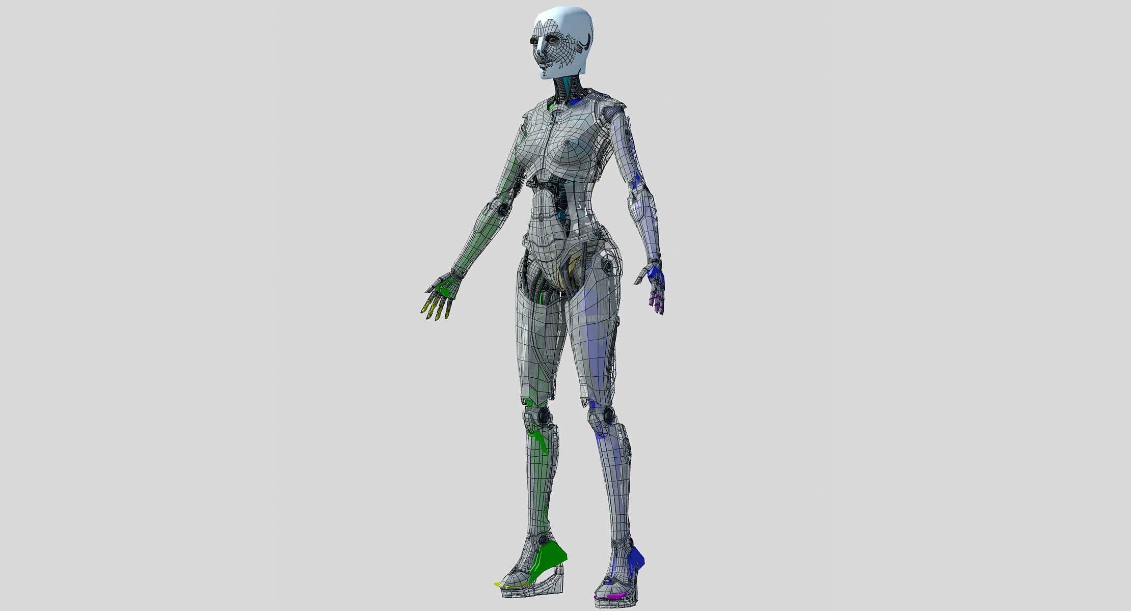 Elettra Cyborg Female 3D Model