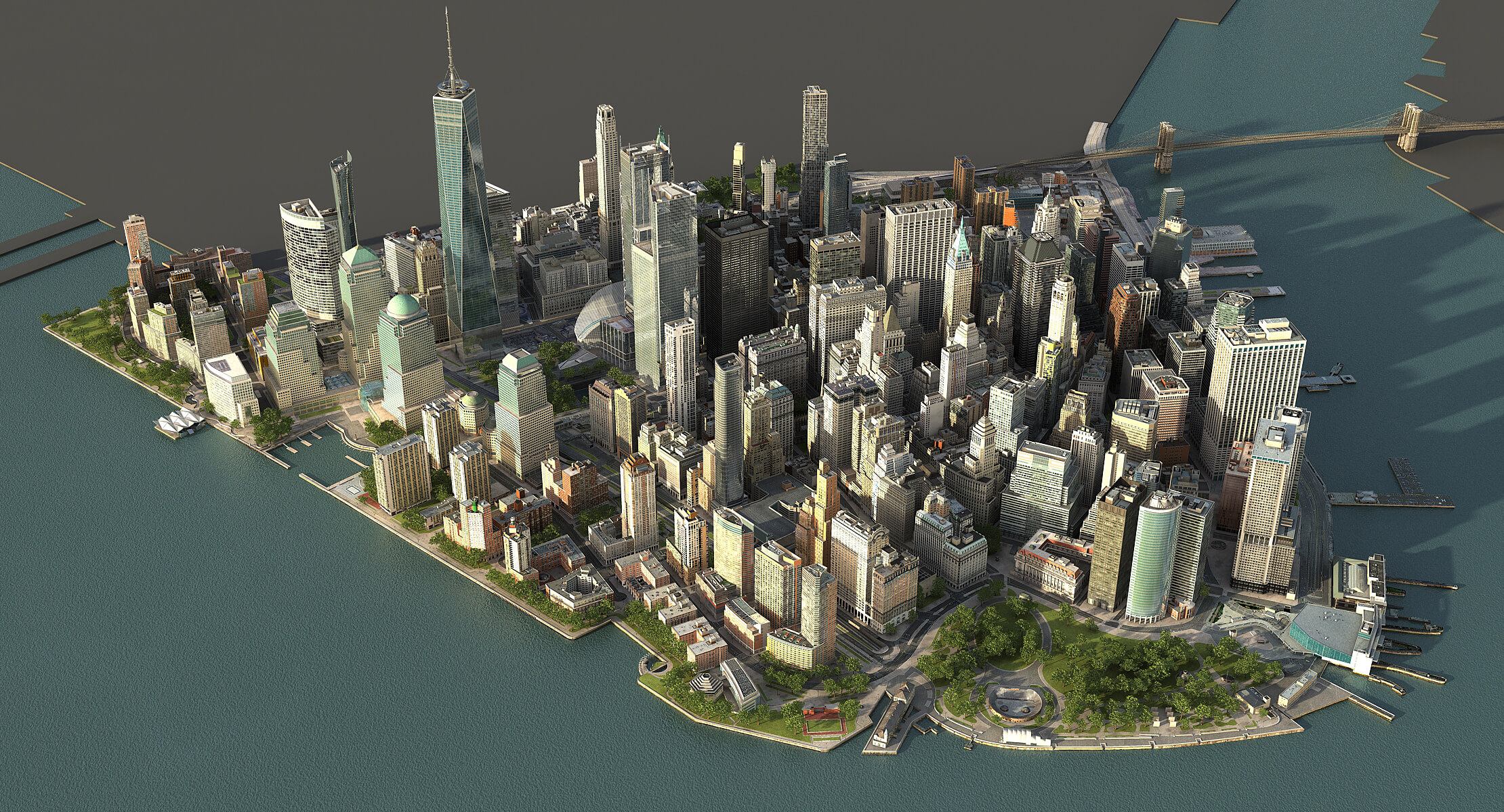 Manhattan Lower Low Poly 3D Model
