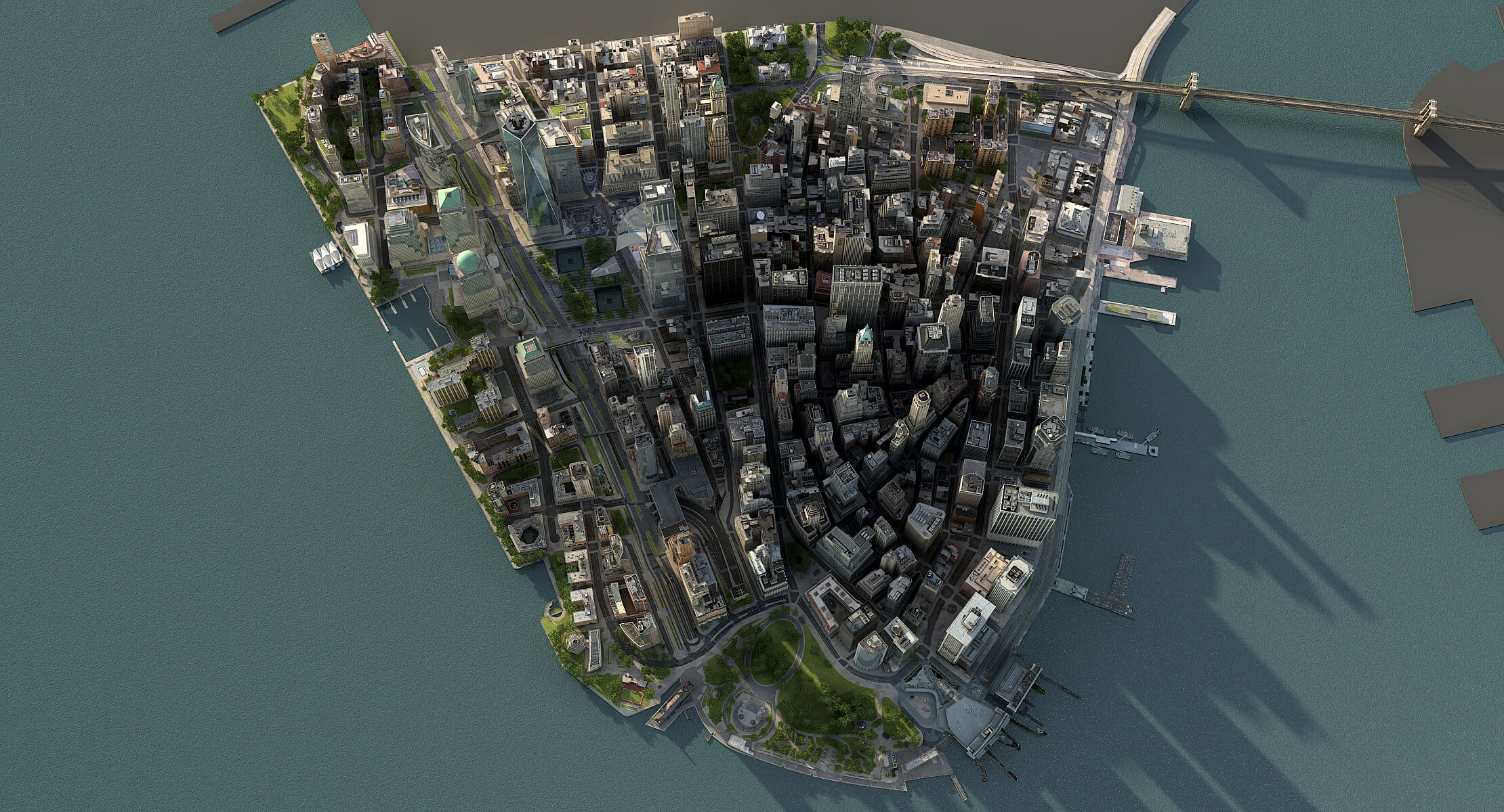 Manhattan Lower Low Poly 3D Model