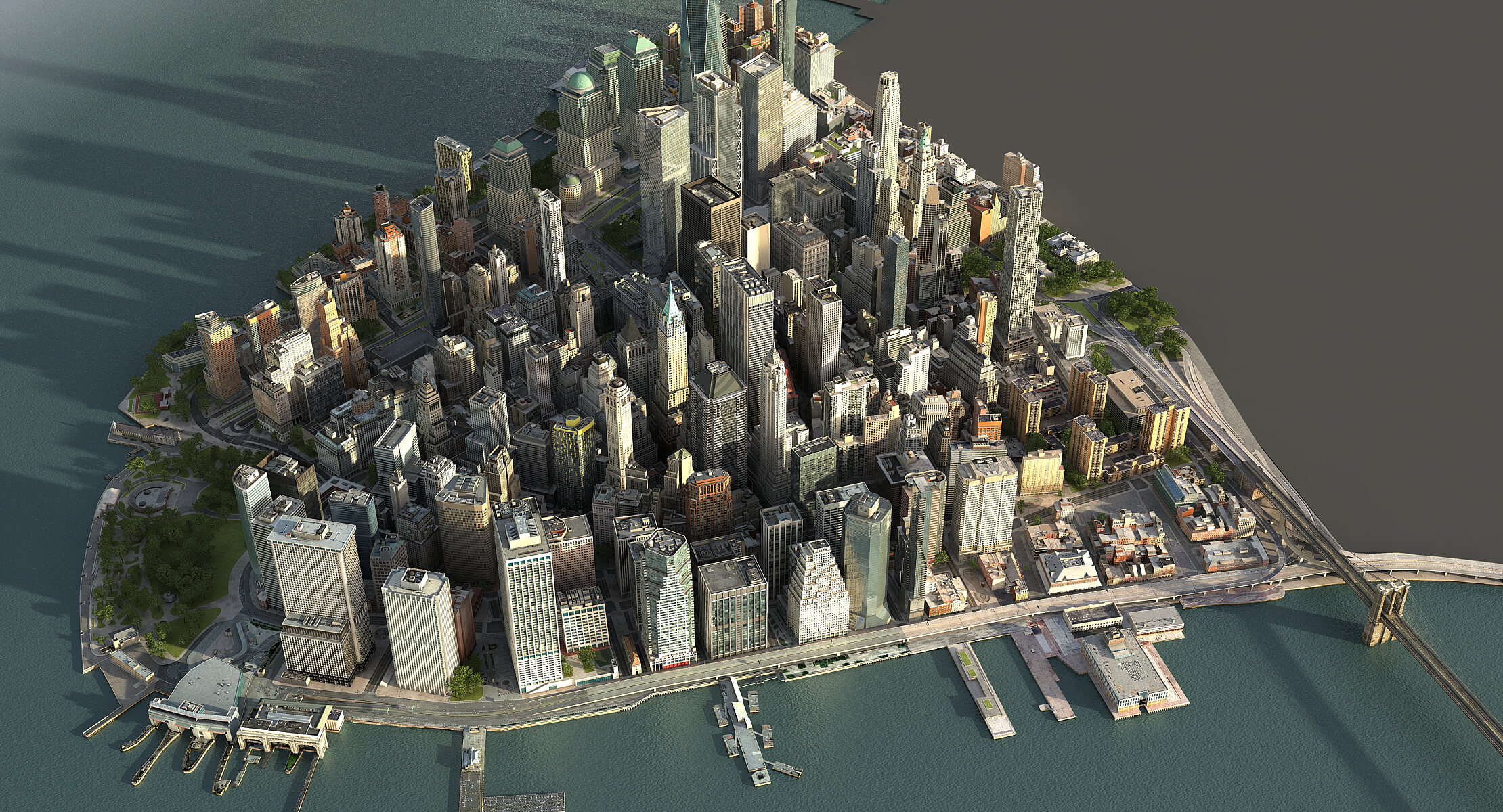 Manhattan Lower Low Poly 3D Model