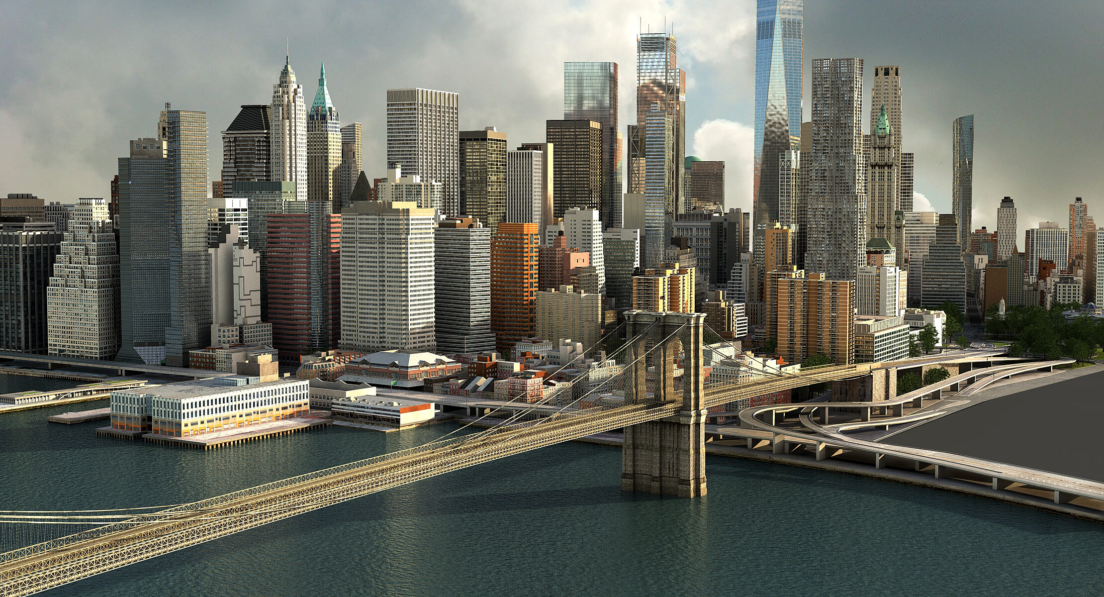 Manhattan Lower Low Poly 3D Model