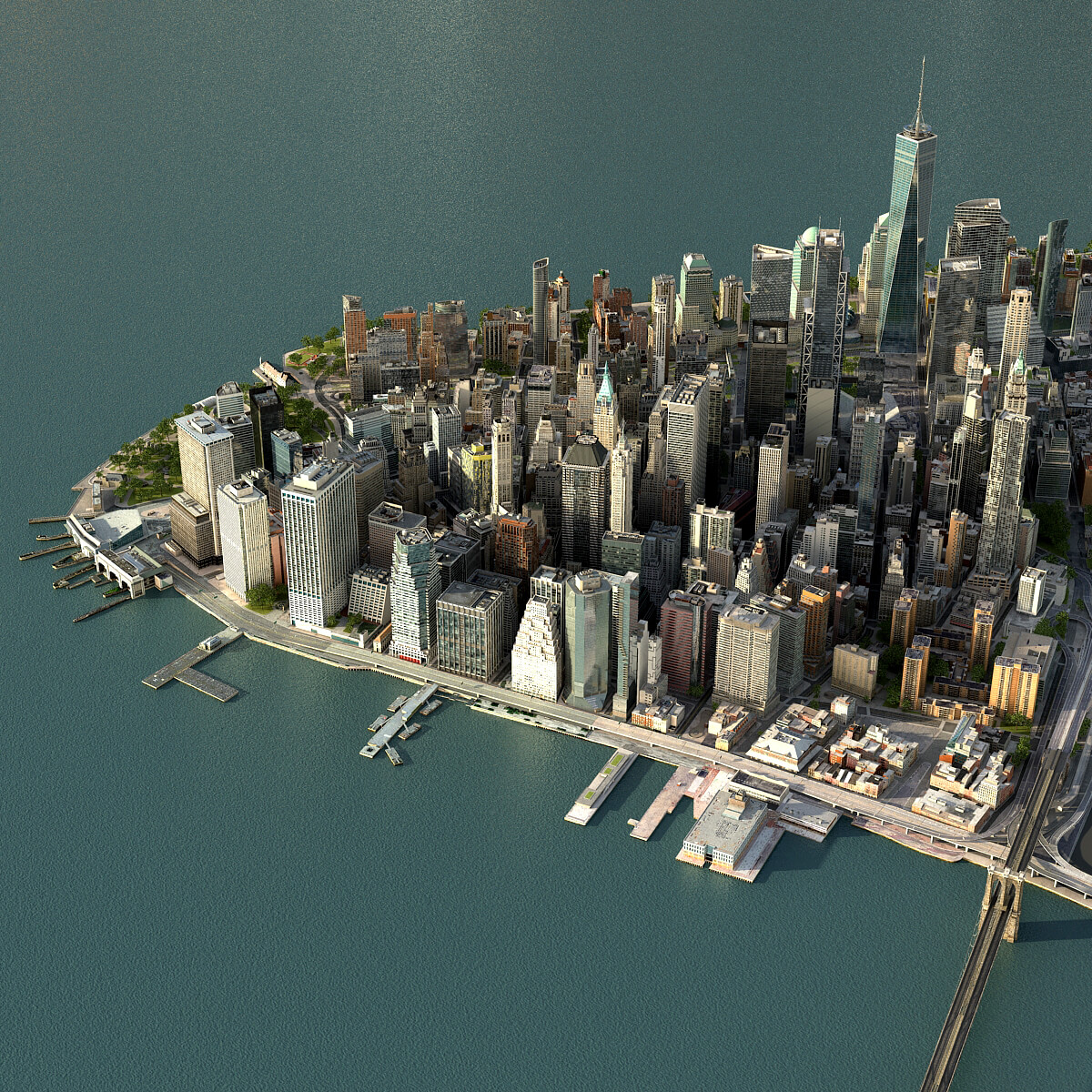 Manhattan Lower Low Poly 3D Model
