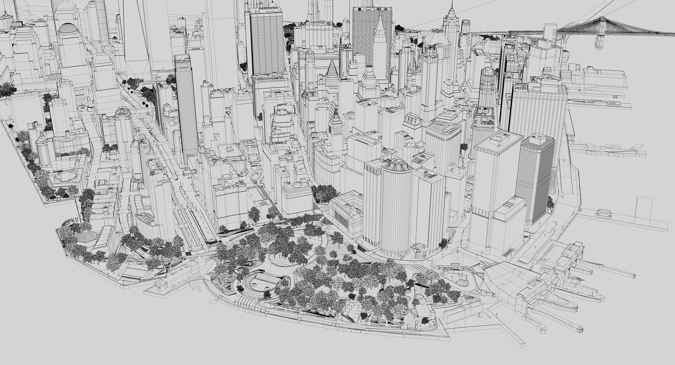 Manhattan Lower Low Poly 3D Model
