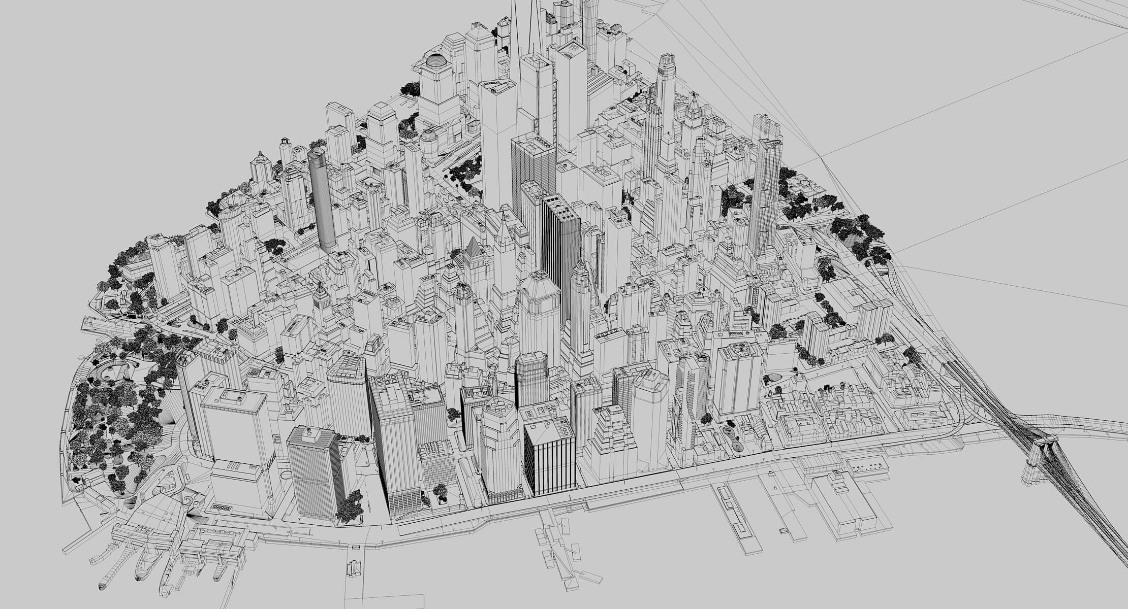 Manhattan Lower Low Poly 3D Model