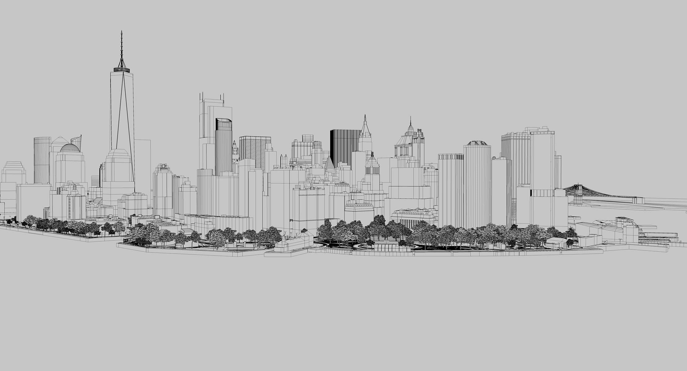 Manhattan Lower Low Poly 3D Model
