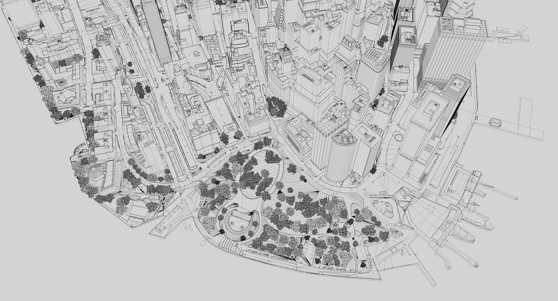 Manhattan Lower Low Poly 3D Model