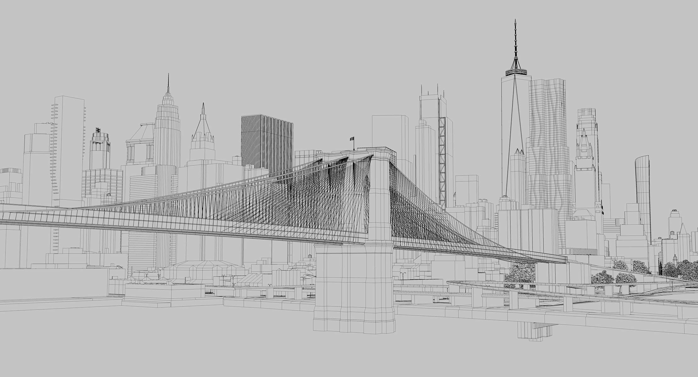 Manhattan Lower Low Poly 3D Model
