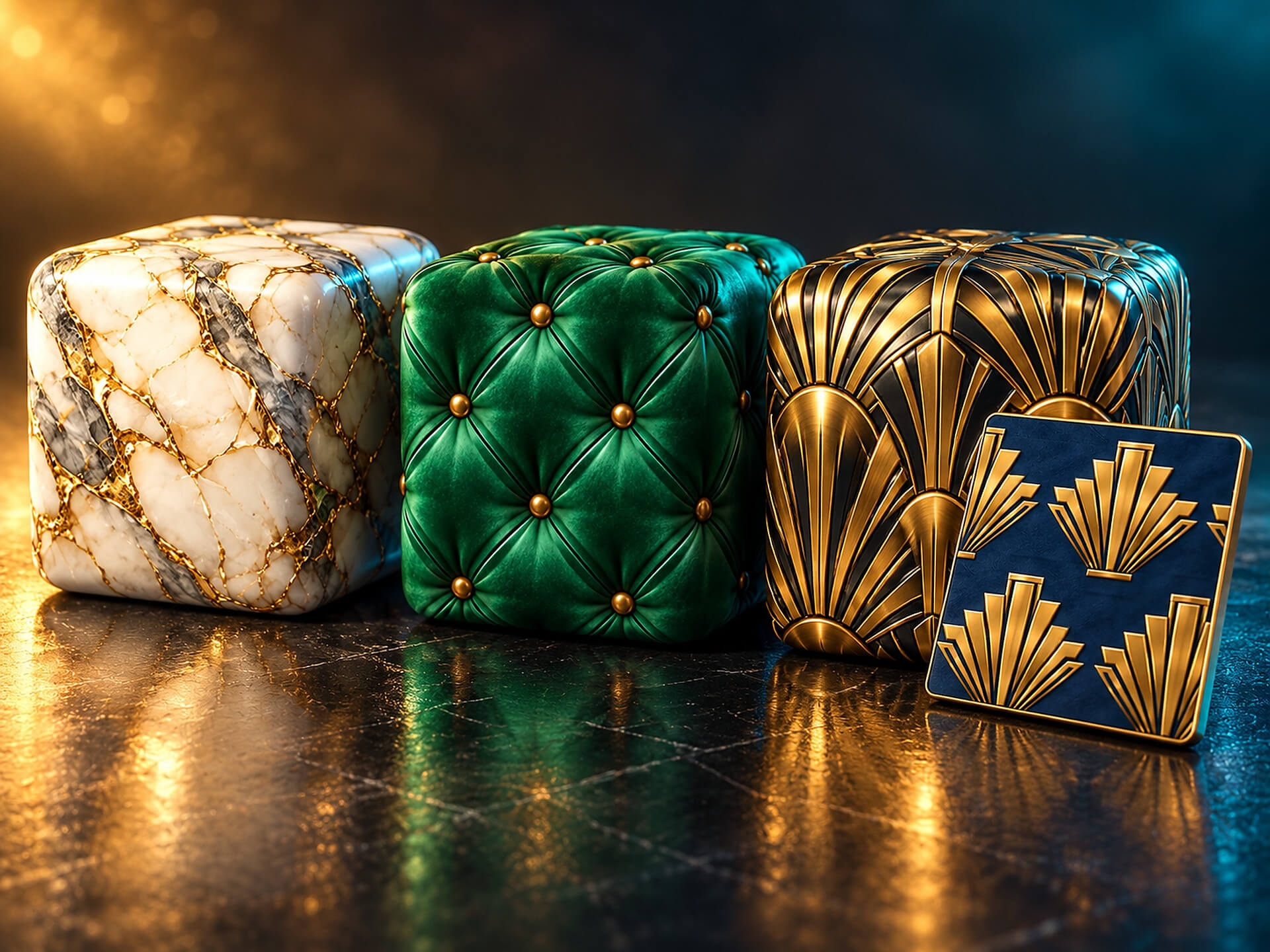 Art Deco Luxury Interiors - 20 Stylised PBR Textures 3D Texture