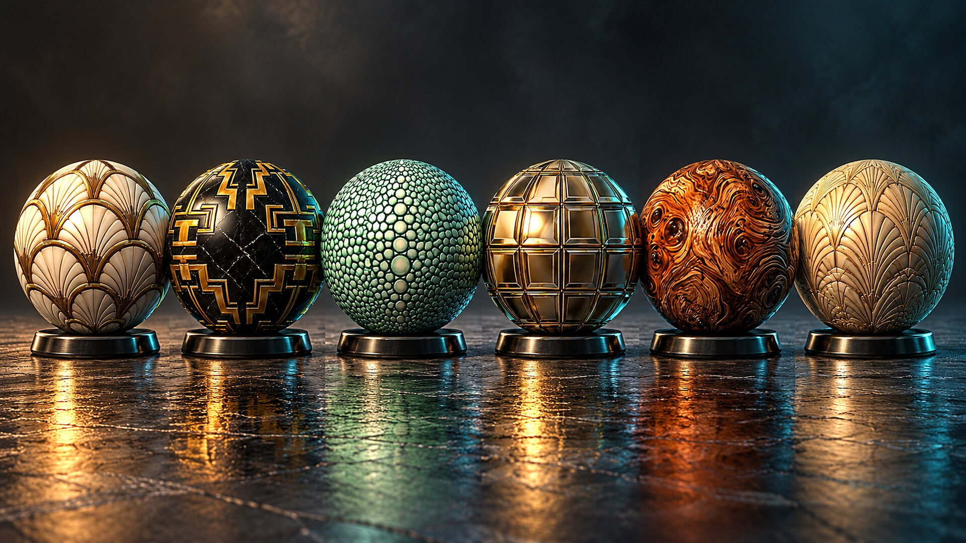 Art Deco Luxury Interiors - 20 Stylised PBR Textures 3D Texture
