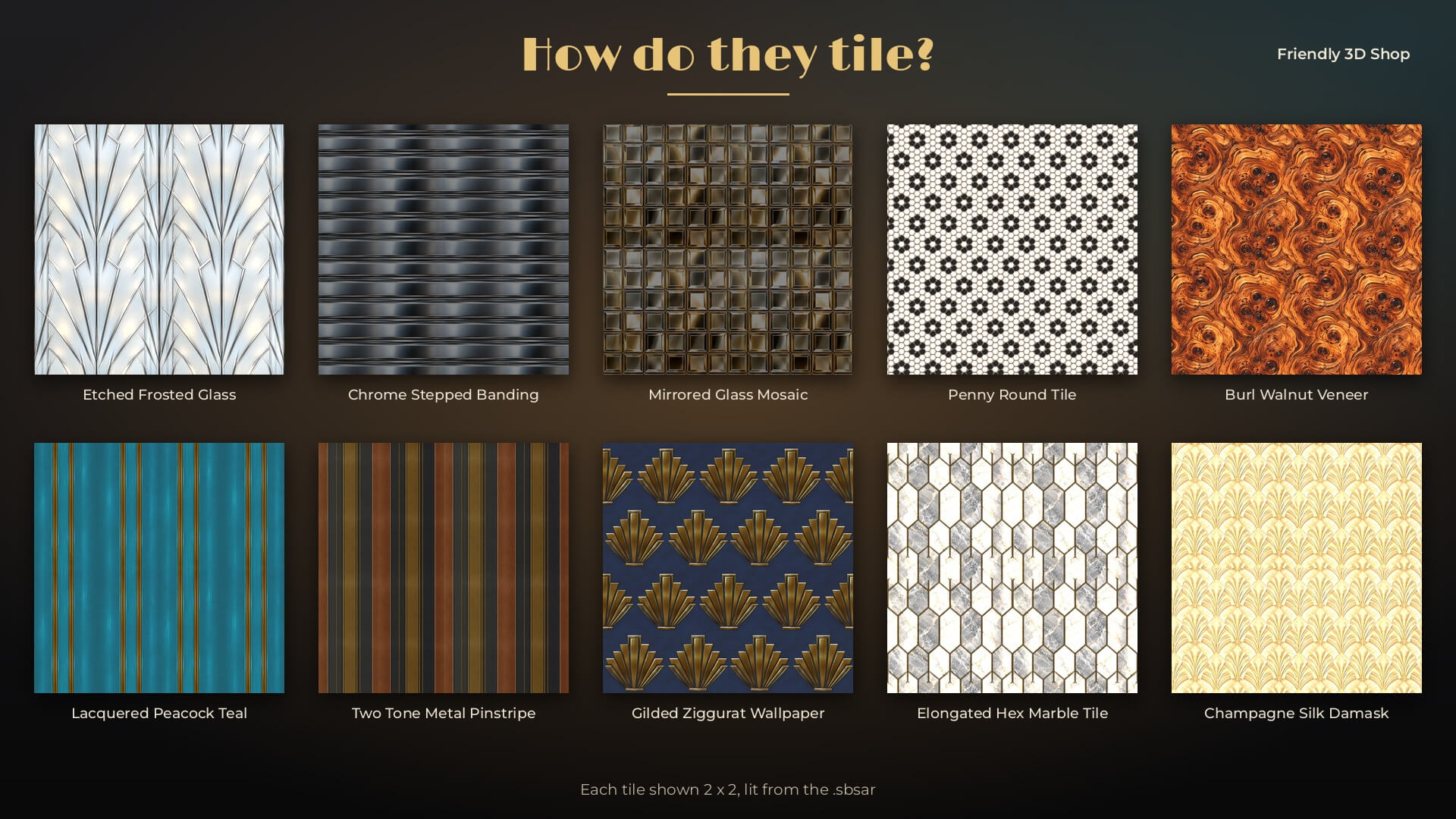 Art Deco Luxury Interiors - 20 Stylised PBR Textures 3D Texture