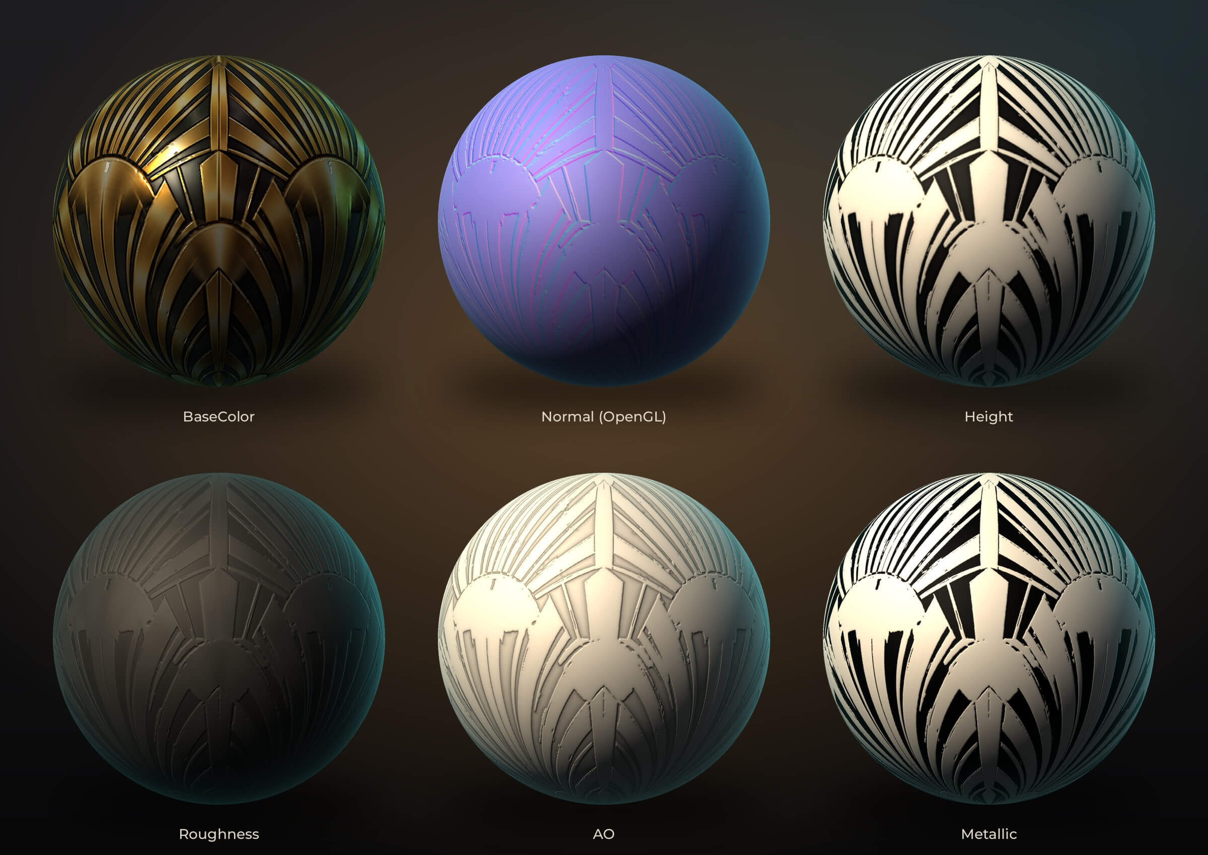 Art Deco Luxury Interiors - 20 Stylised PBR Textures 3D Texture