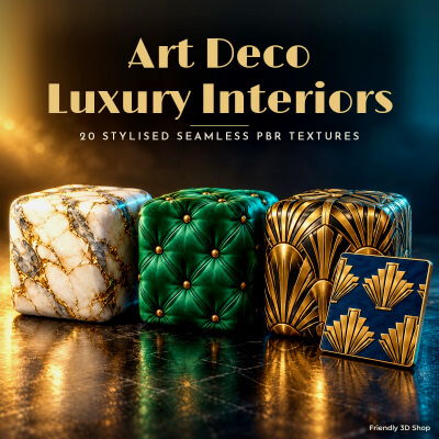 Art Deco Luxury Interiors - 20 Stylised PBR Textures