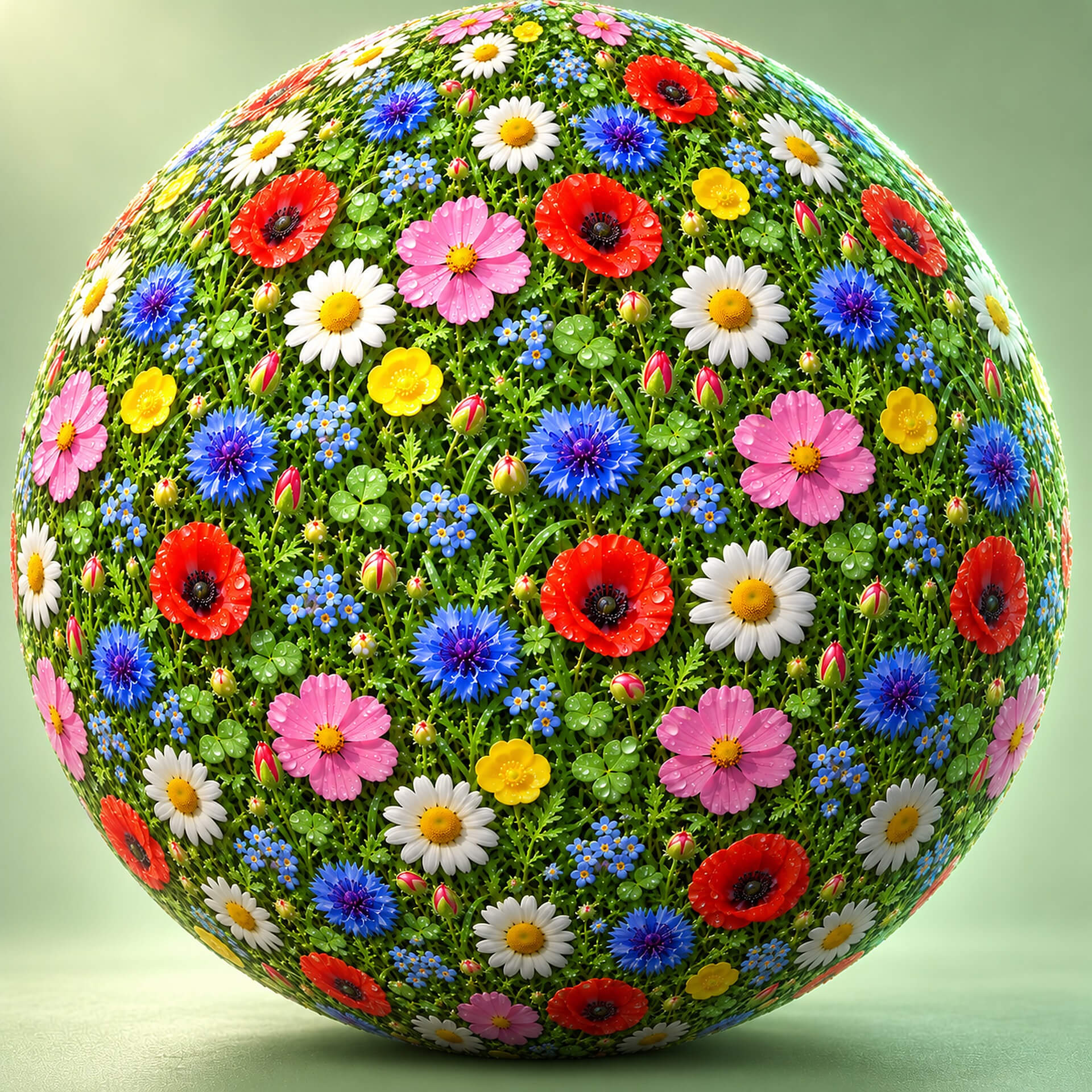 Dewy Daisy Garden - Free Stylised PBR Material 3D Texture