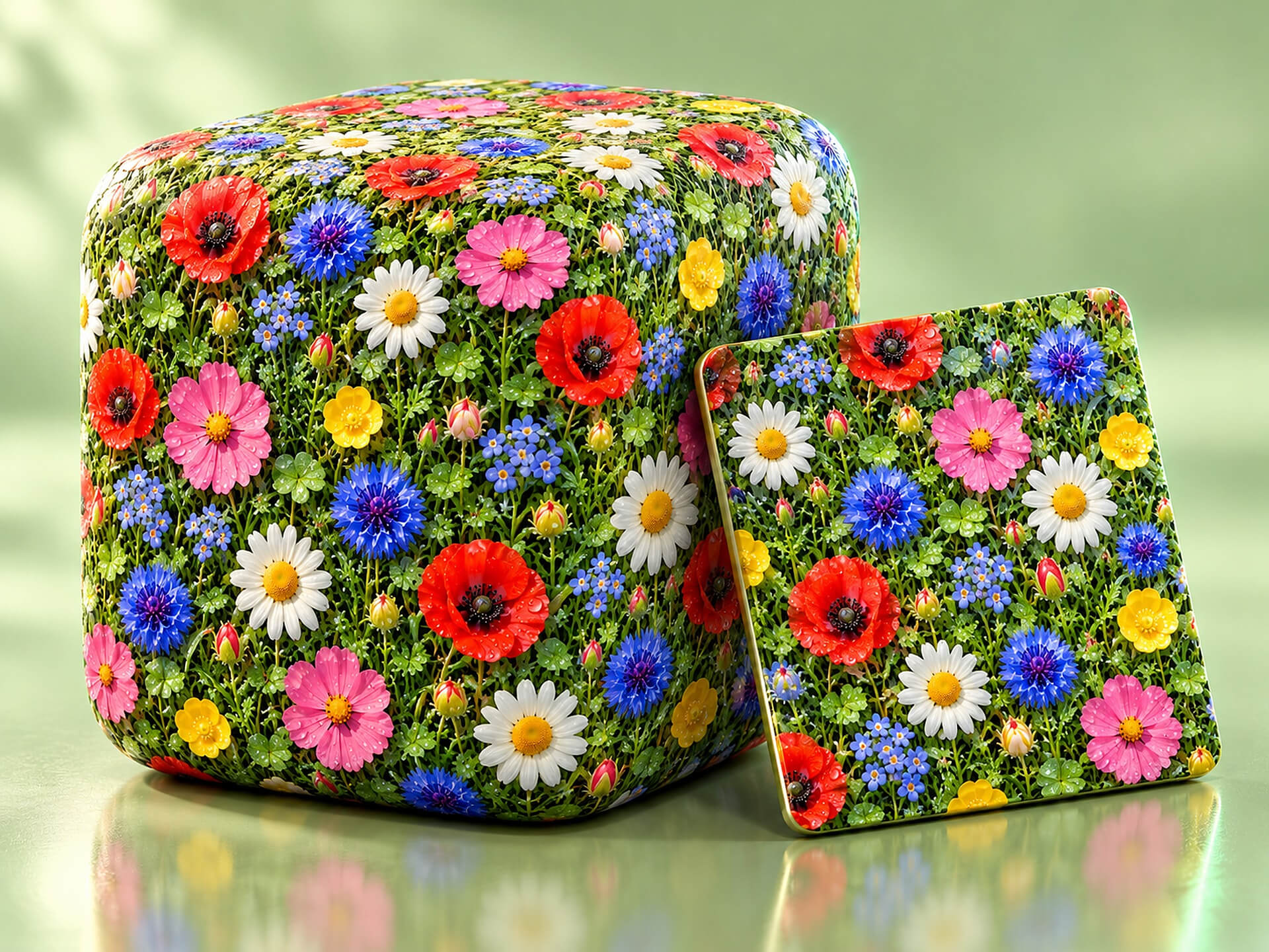 Dewy Daisy Garden - Free Stylised PBR Material 3D Texture