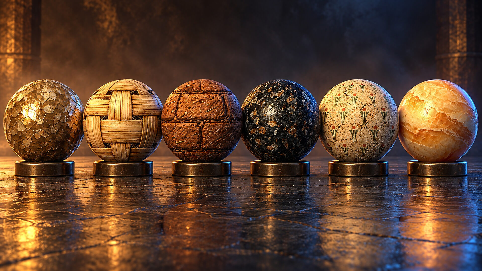 Egyptian Tomb Surfaces - 10 Stylised PBR Textures 3D Texture