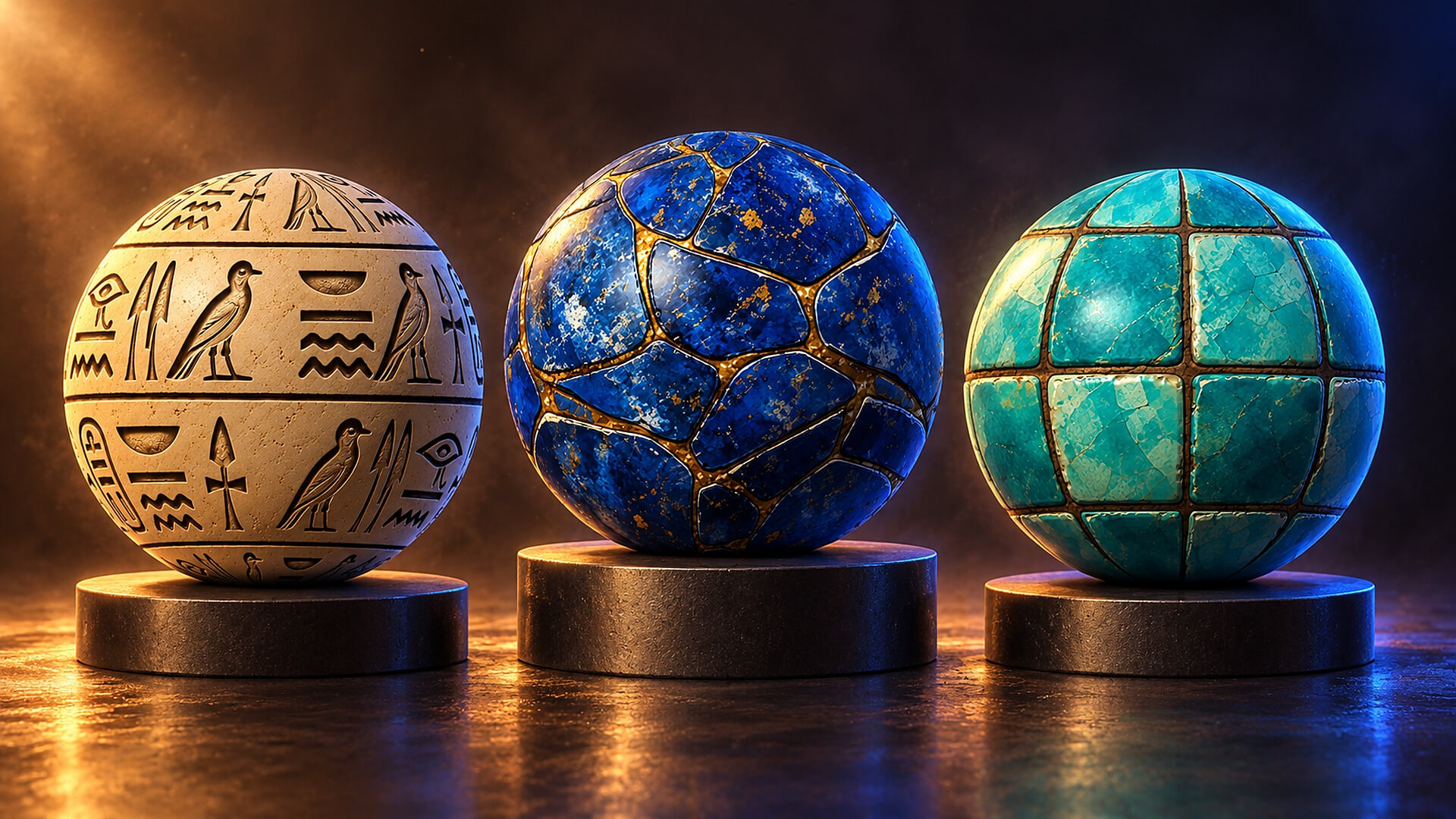 Egyptian Tomb Surfaces - 10 Stylised PBR Textures 3D Texture