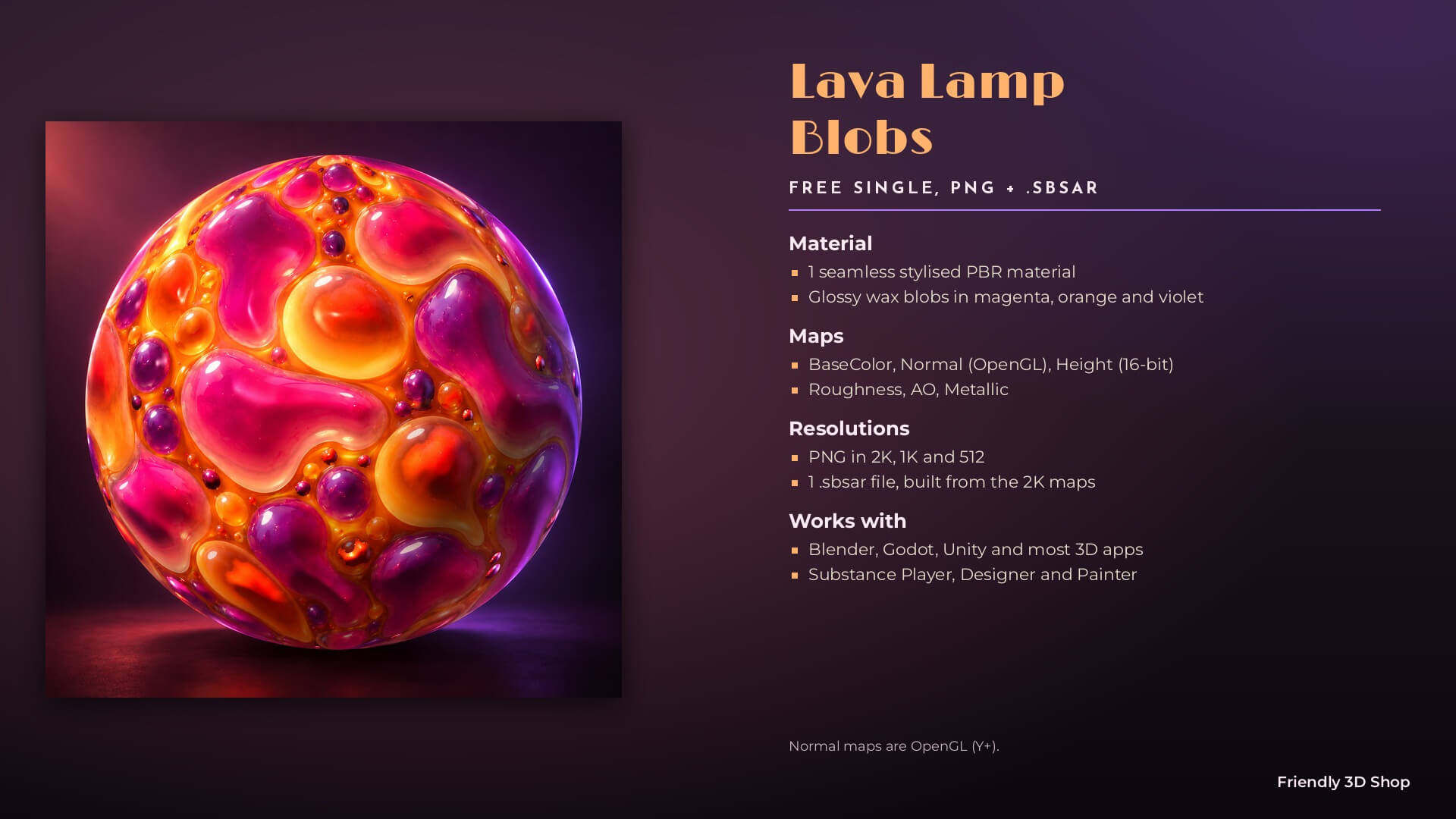 Lava Lamp Blobs - Free Stylised PBR Texture 3D Texture
