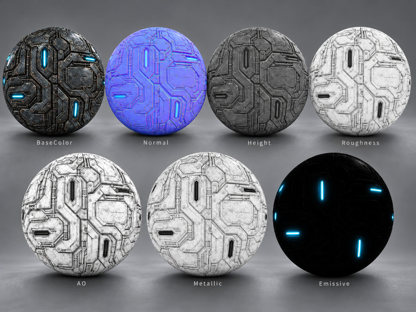 Sci-Fi Panels & Surfaces Texture Pack - 20 PBR Materials 3D Texture