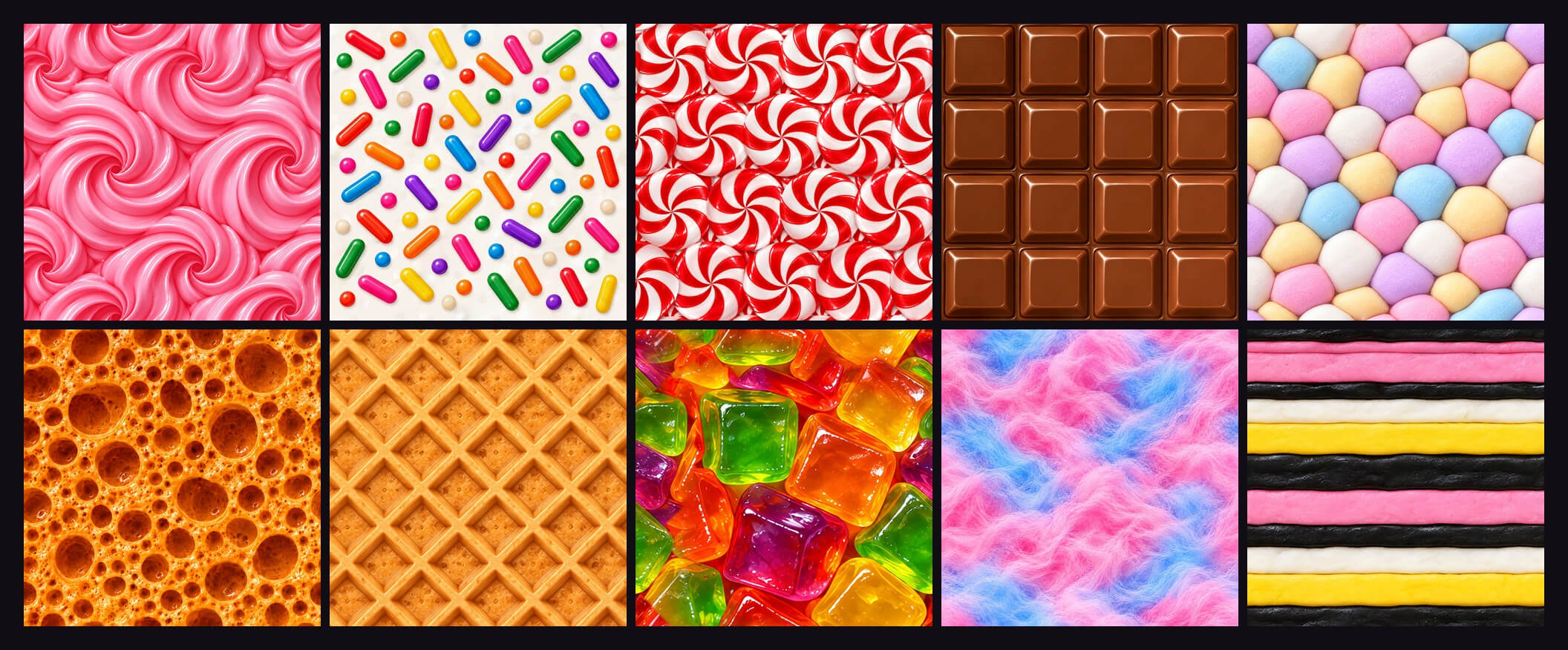Sweet Shop Surfaces Texture Pack - 10 Stylised PBR 3D Texture