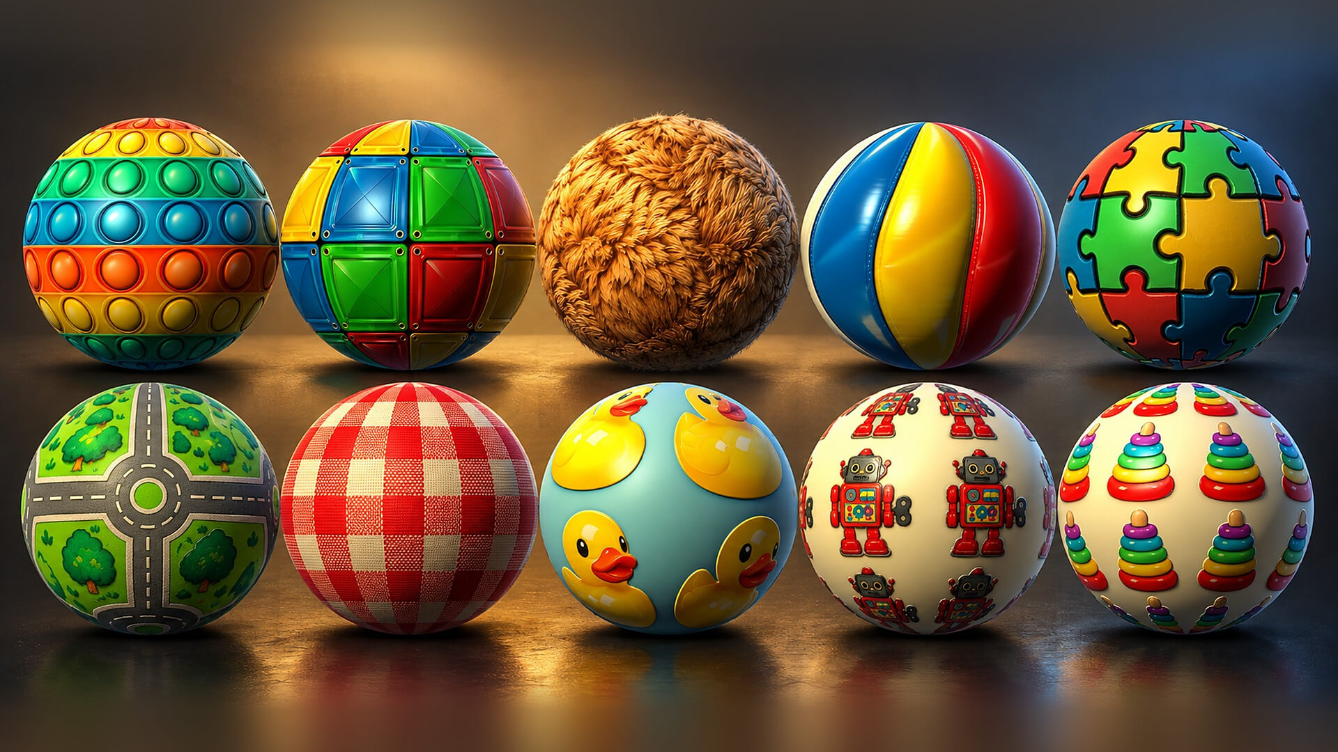 Toy Box Bricks and Plastic - 30 Stylised PBR Textures 3D Texture