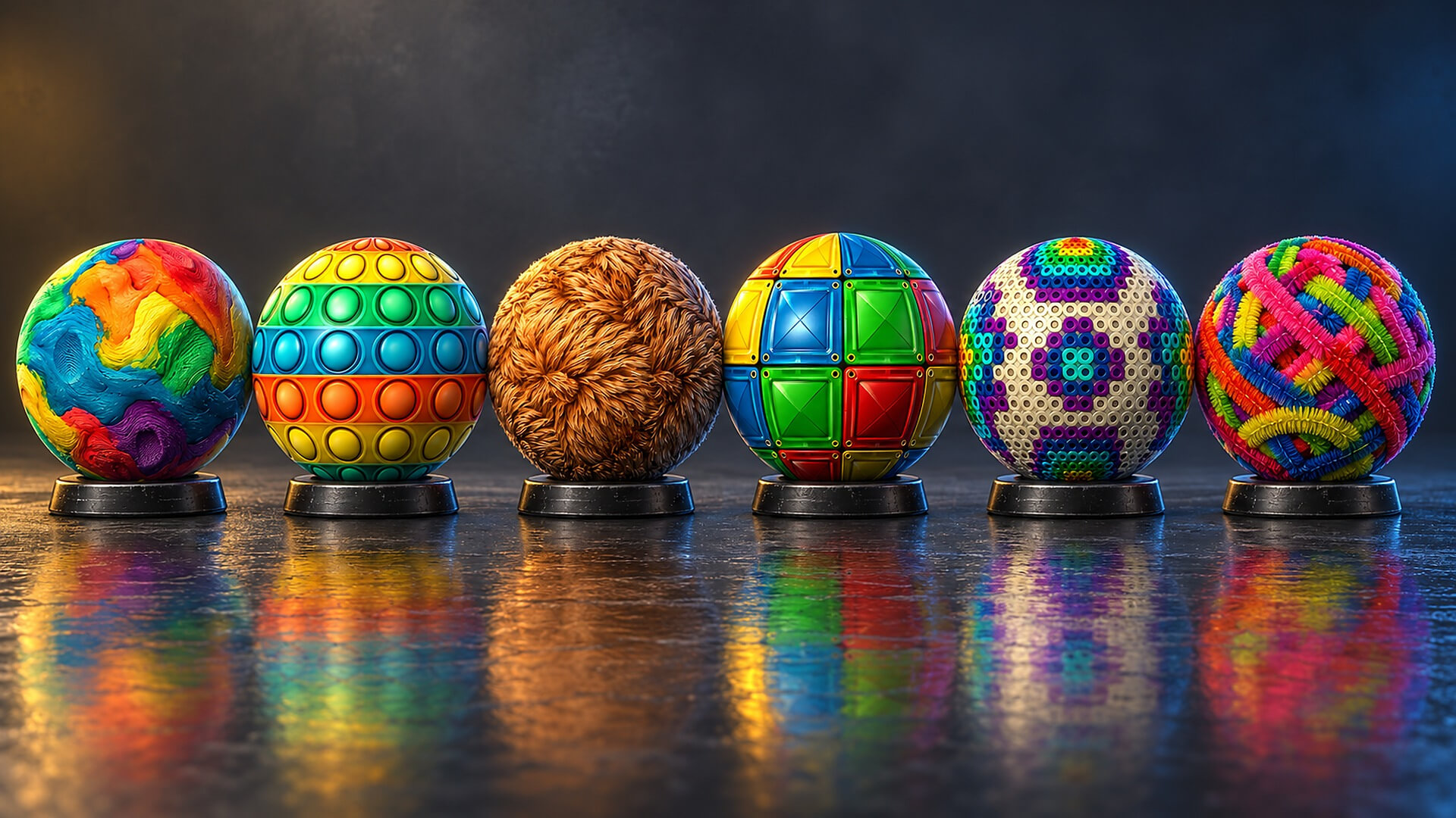 Toy Box Bricks and Plastic - 30 Stylised PBR Textures 3D Texture