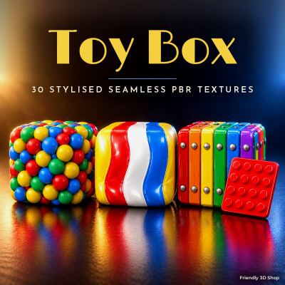 Toy Box Bricks and Plastic - 30 Stylised PBR Textures