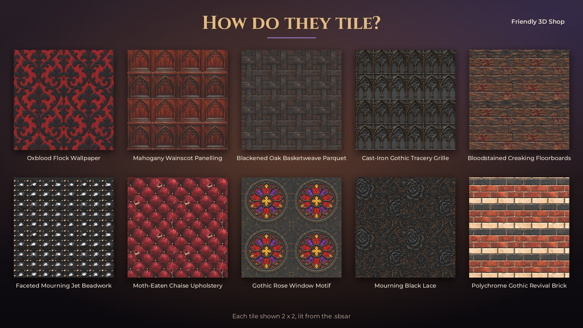 Victorian Gothic Manor - 20 Stylised PBR Textures 3D Texture