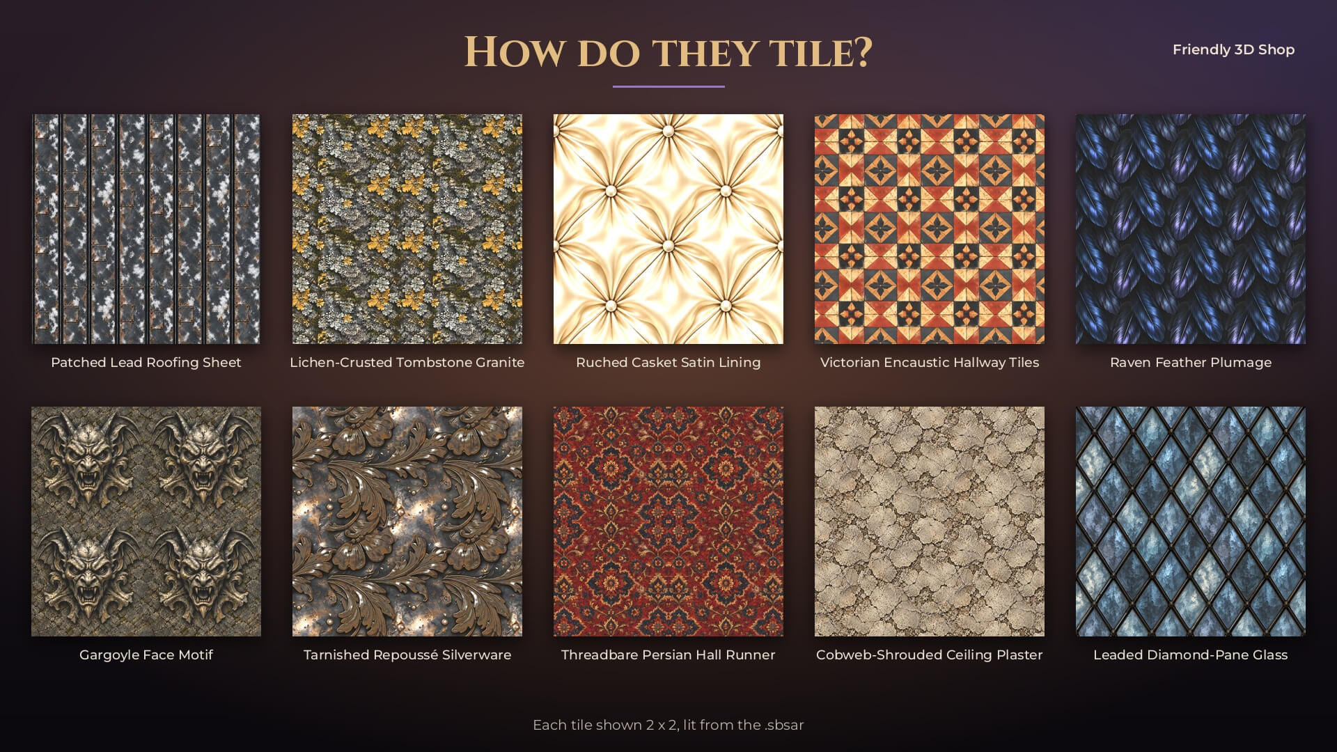 Victorian Gothic Manor - 20 Stylised PBR Textures 3D Texture