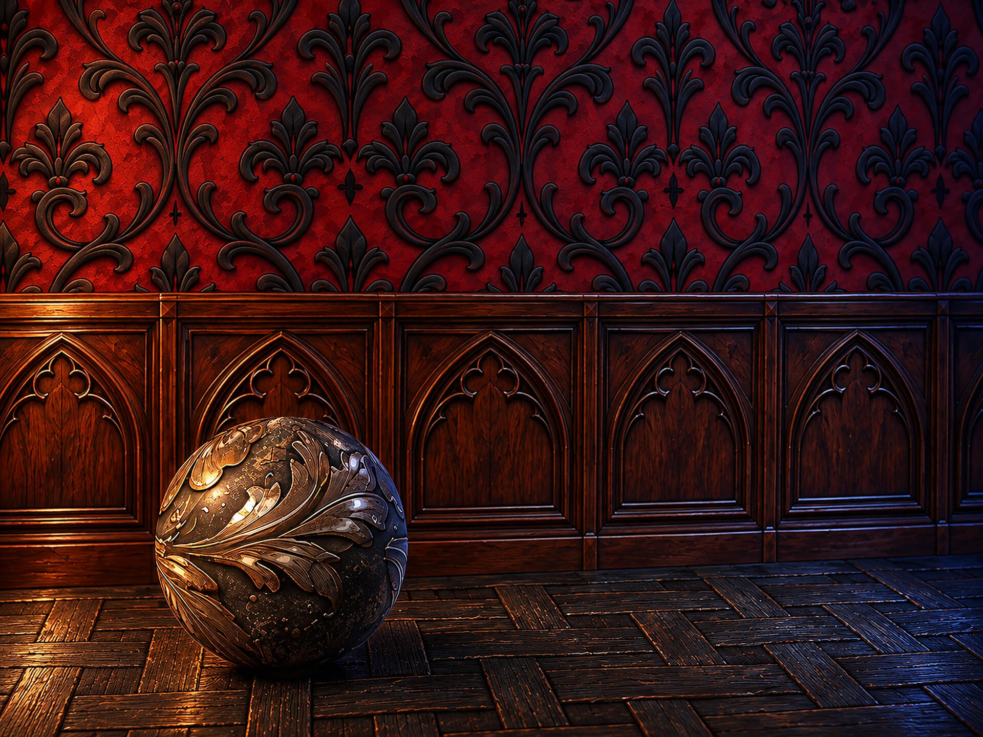 Victorian Gothic Manor - 20 Stylised PBR Textures 3D Texture