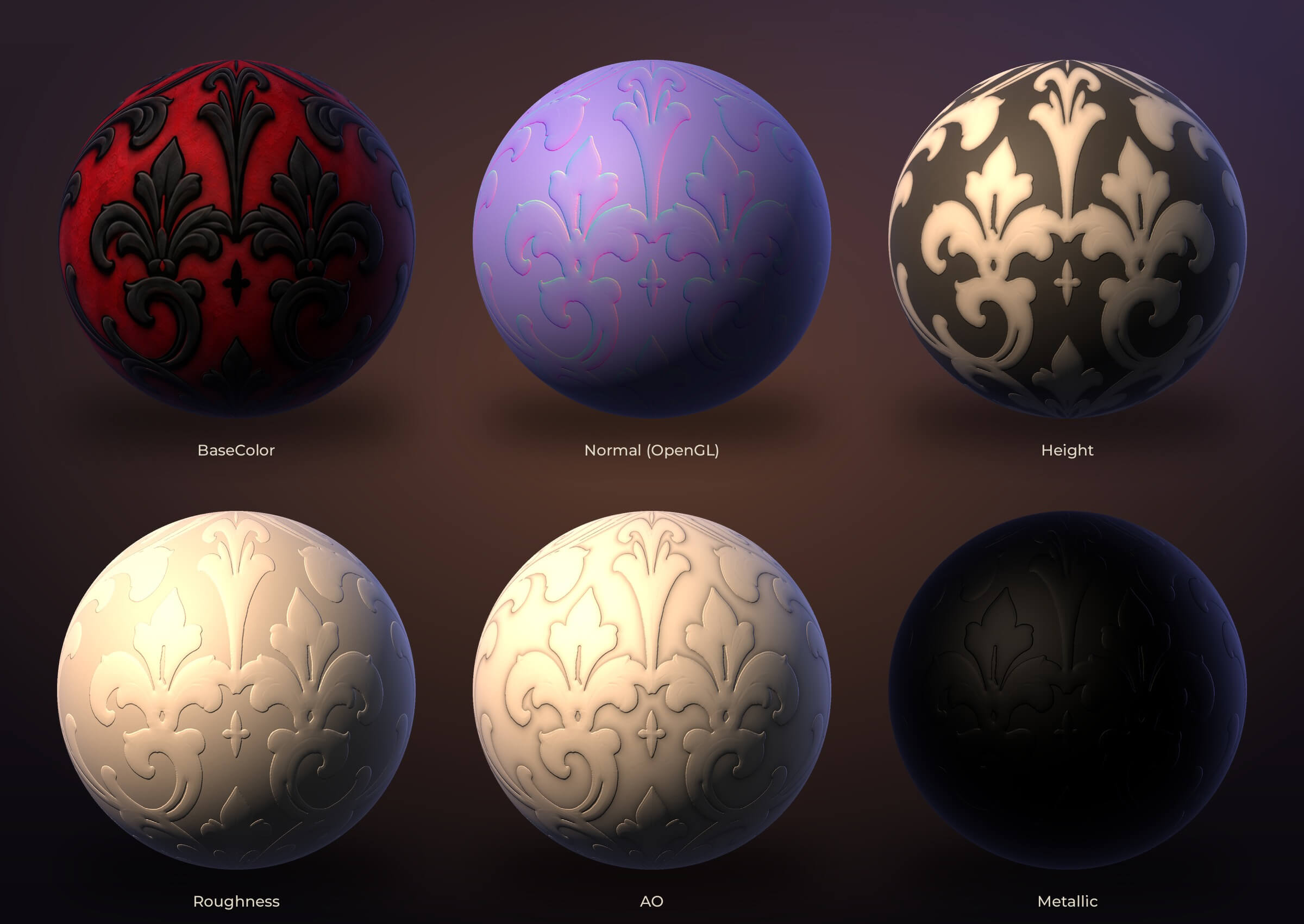 Victorian Gothic Manor - 20 Stylised PBR Textures 3D Texture