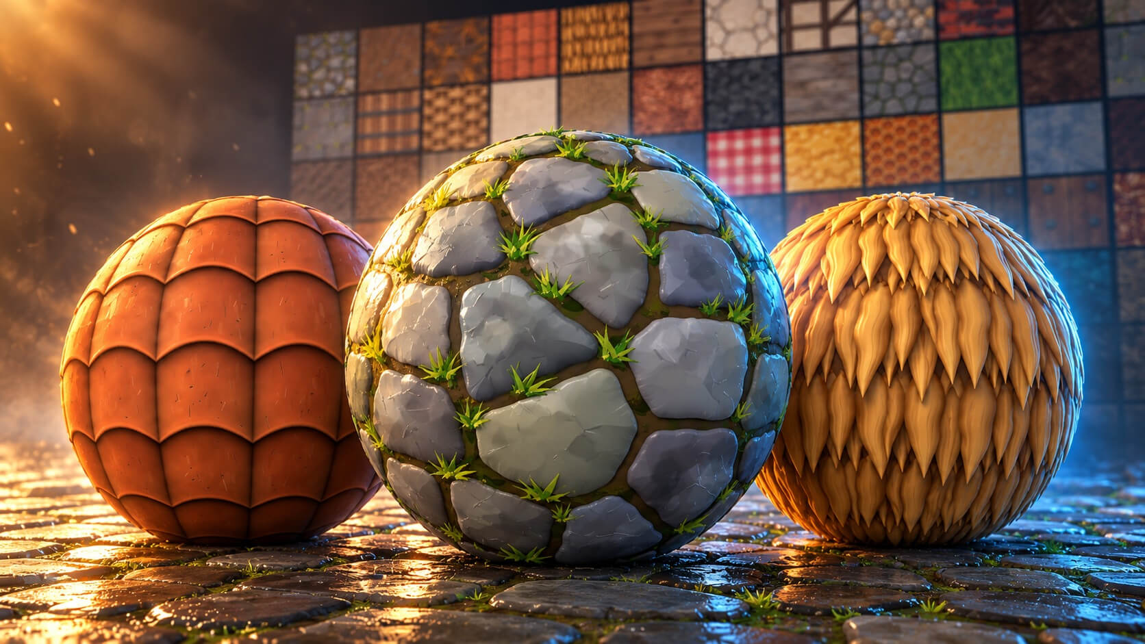 Village &amp Medieval Habitats Texture Pack - 100 Stylised 3D Texture