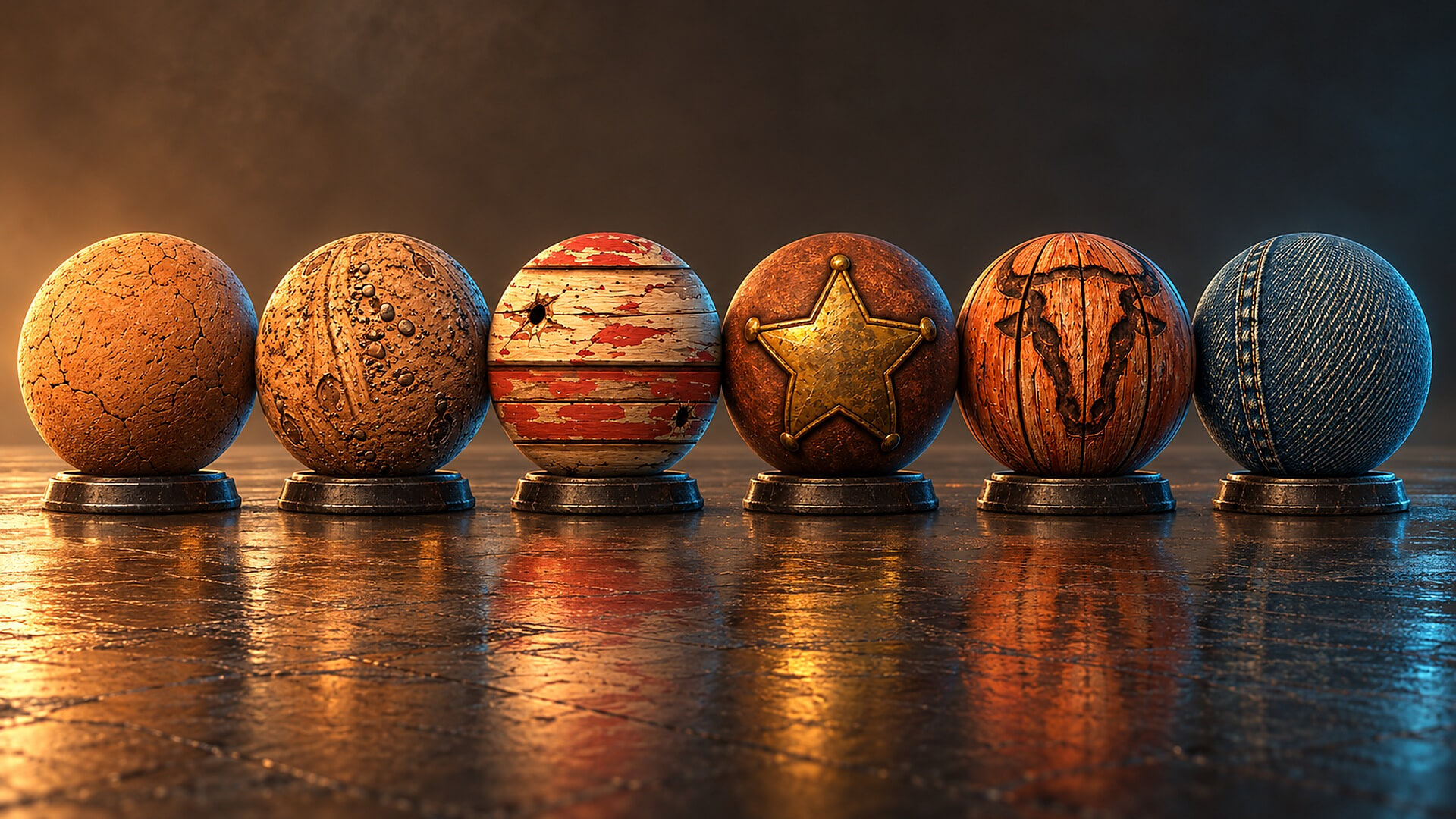 Wild West Frontier Town - 10 Stylised PBR Textures 3D Texture