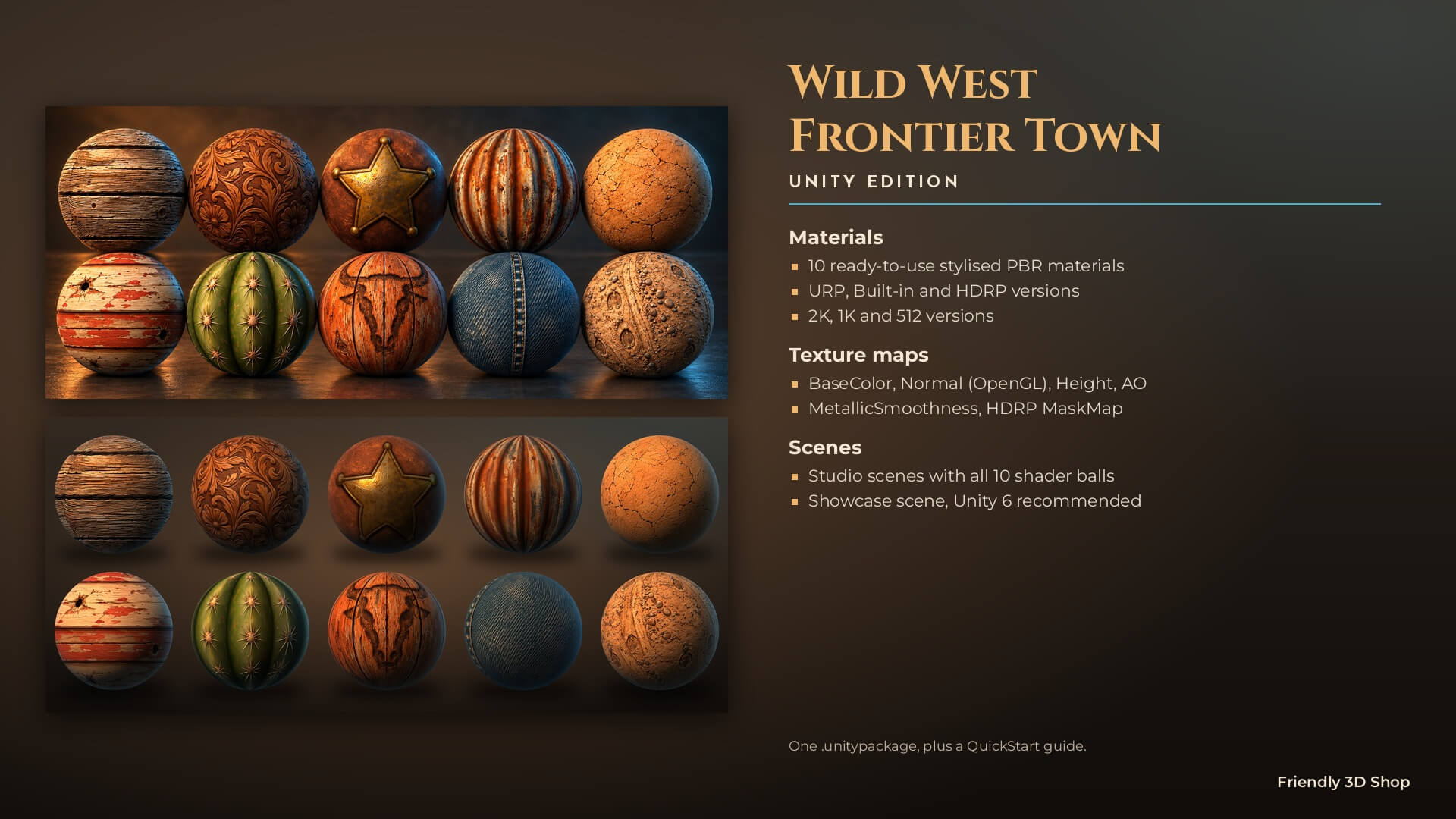 Wild West Frontier Town - 10 Stylised PBR Textures 3D Texture