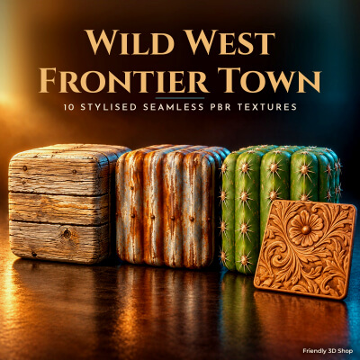 Wild West Frontier Town - 10 Stylised PBR Textures