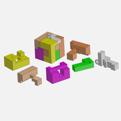 Puzzle Cube Keychain