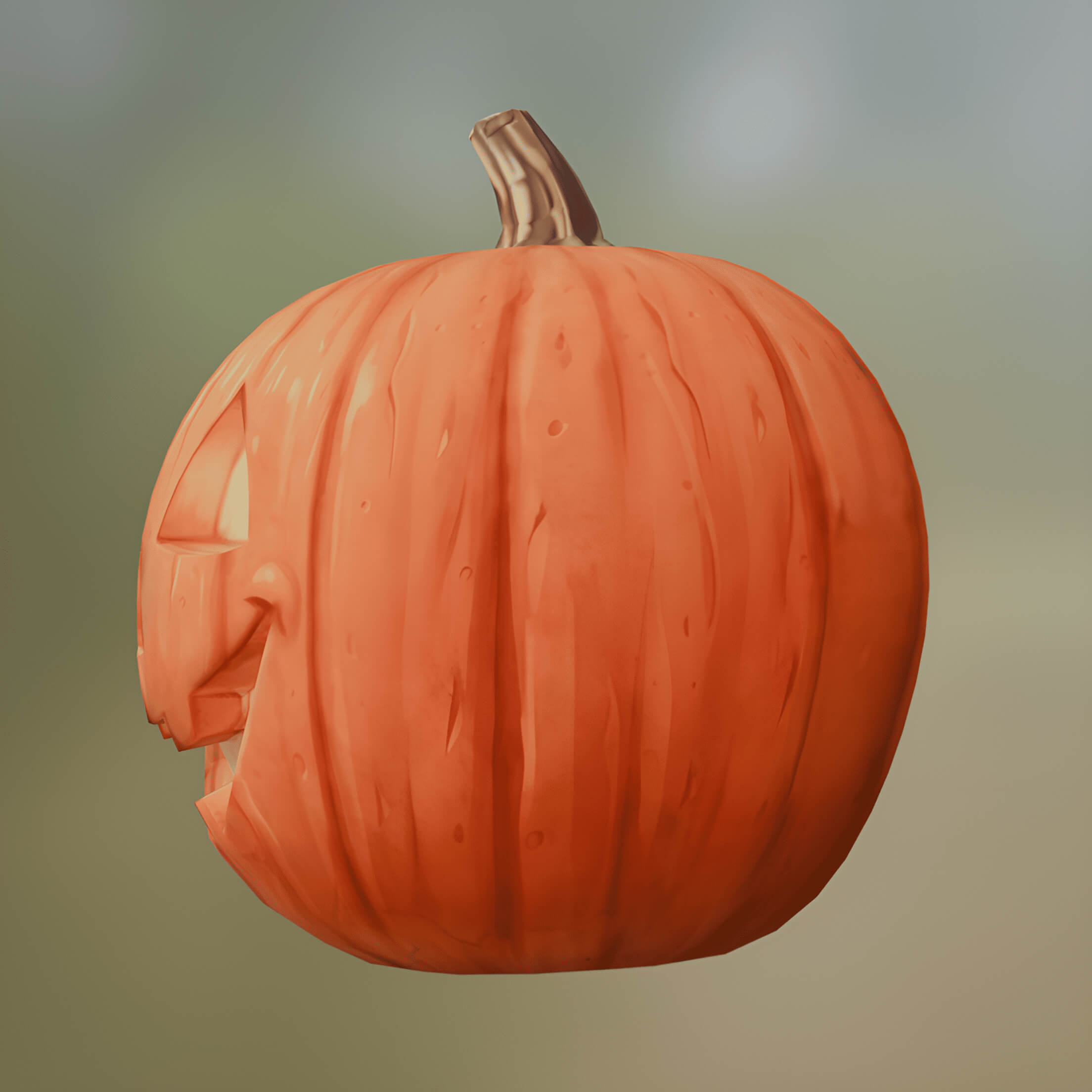 Low Poly Halloween Jack o Lantern Pumpkin 3D Model