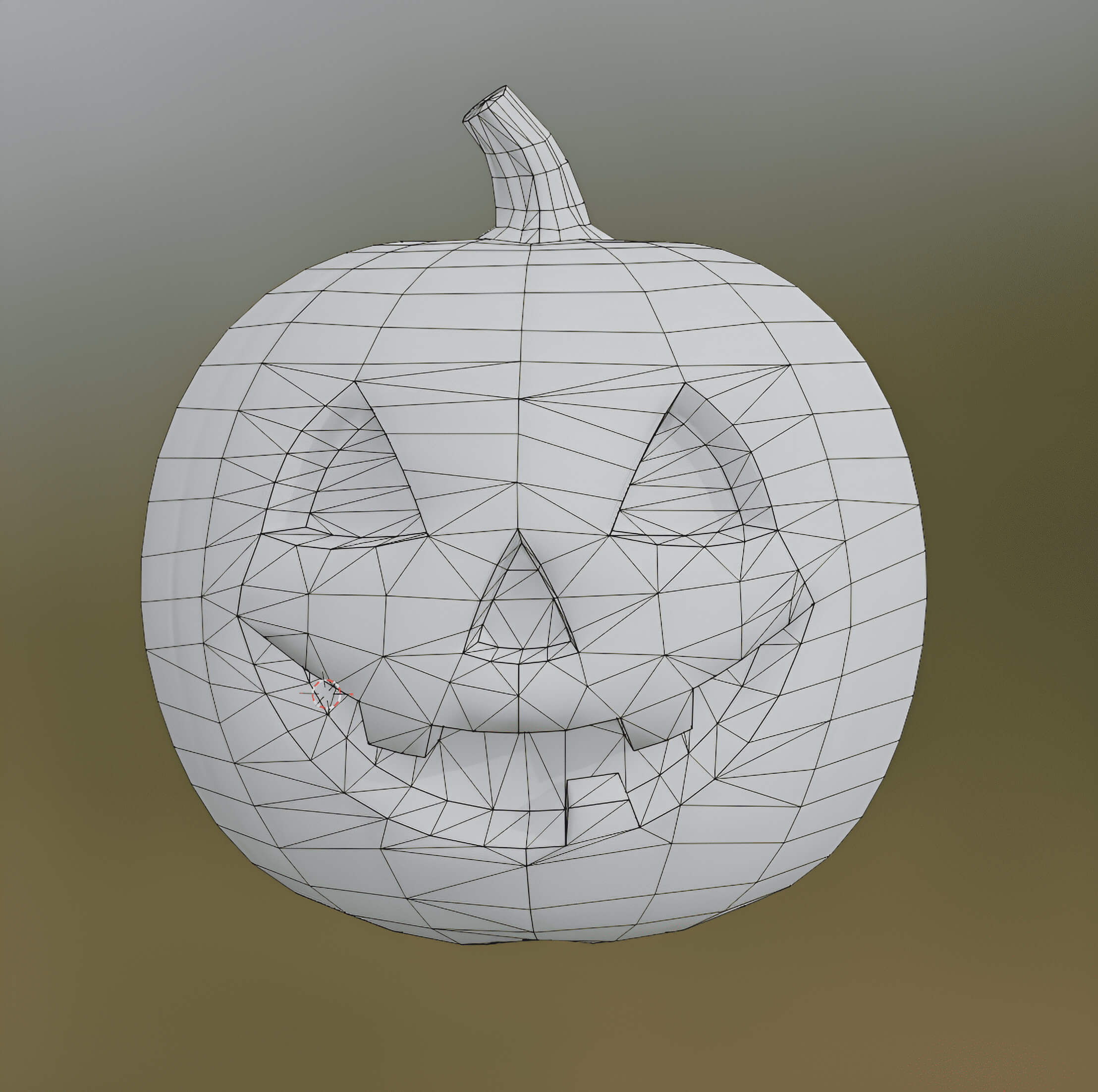 Low Poly Halloween Jack o Lantern Pumpkin 3D Model