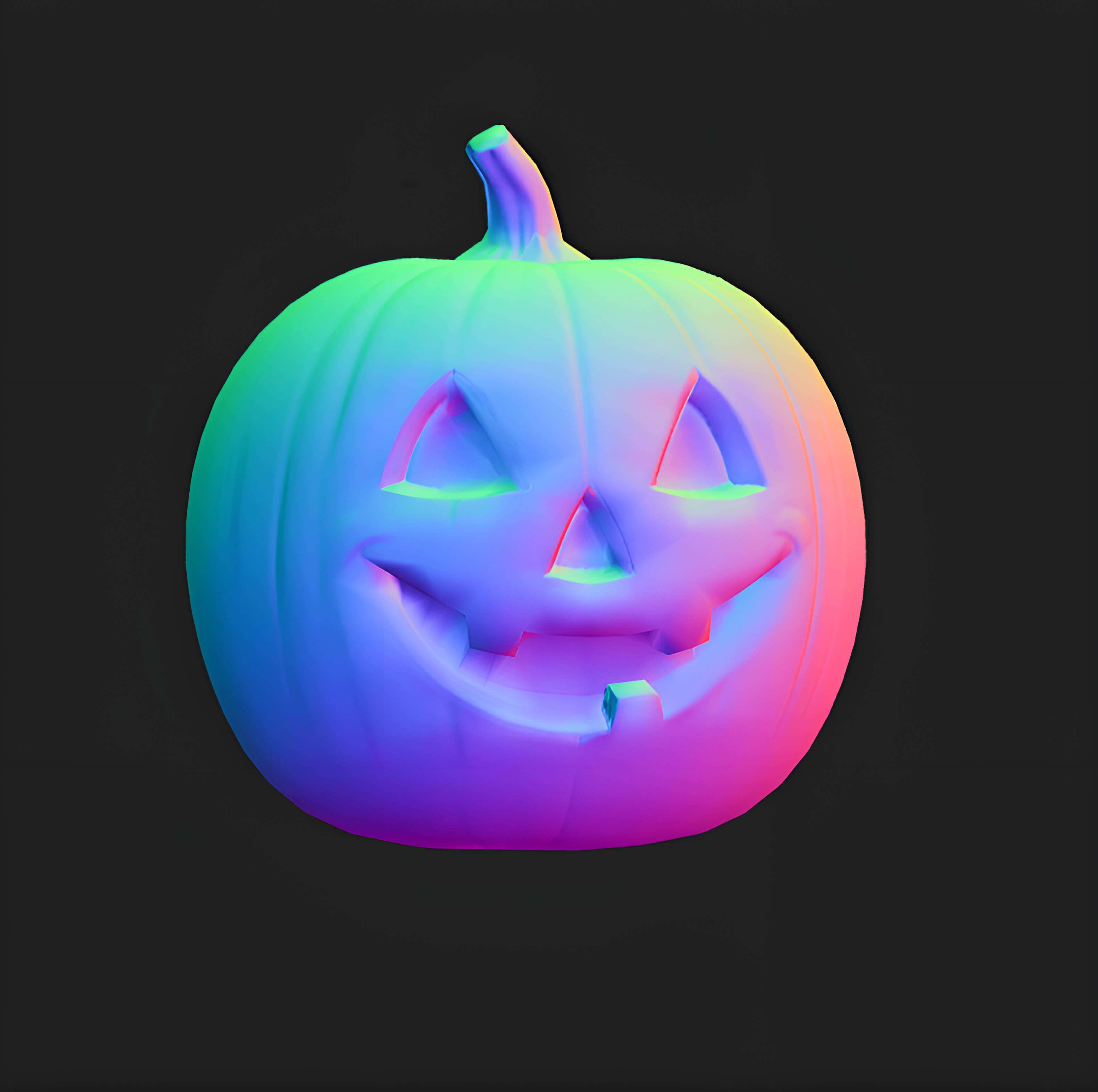 Low Poly Halloween Jack o Lantern Pumpkin 3D Model