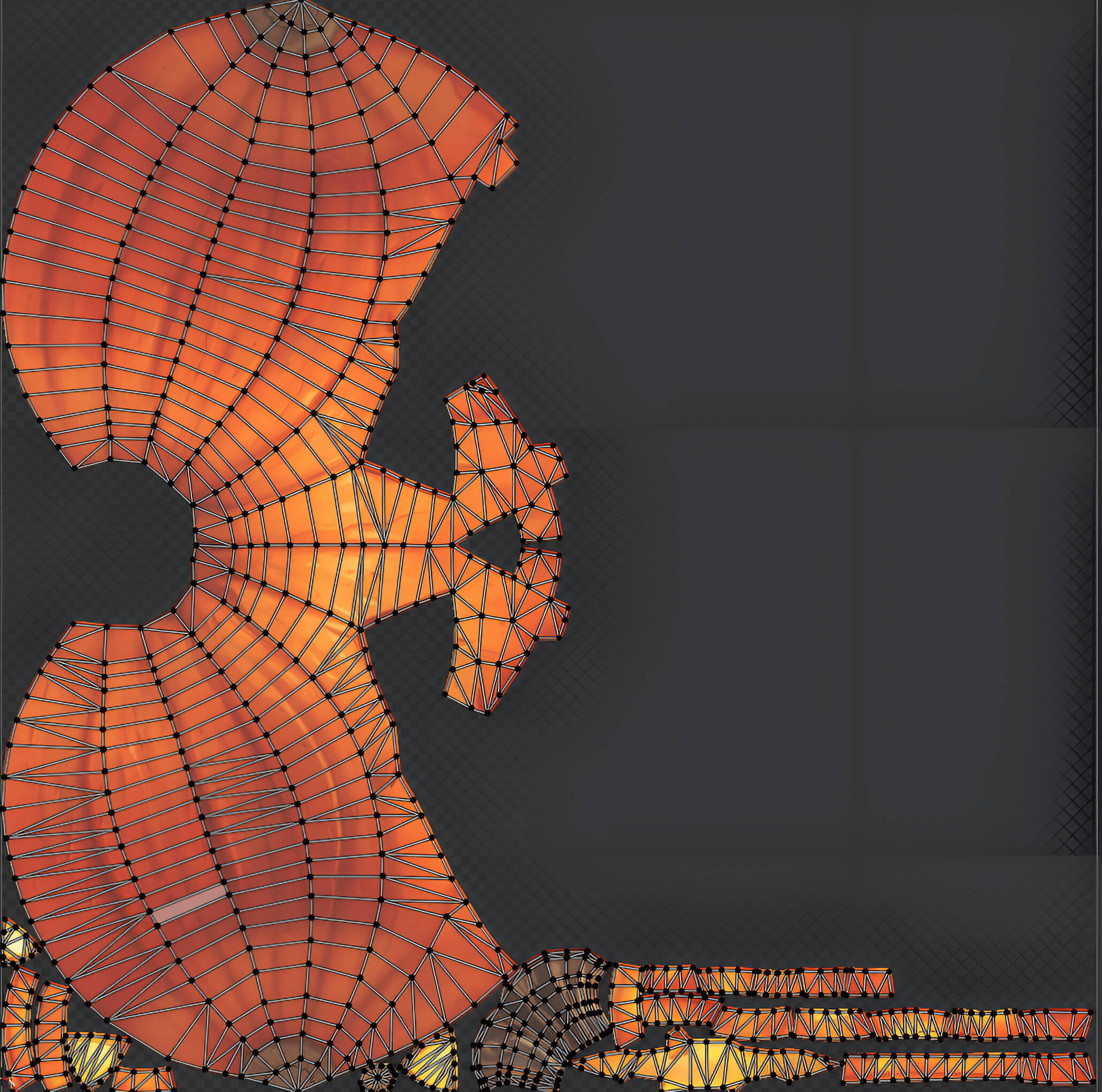 Low Poly Halloween Jack o Lantern Pumpkin 3D Model
