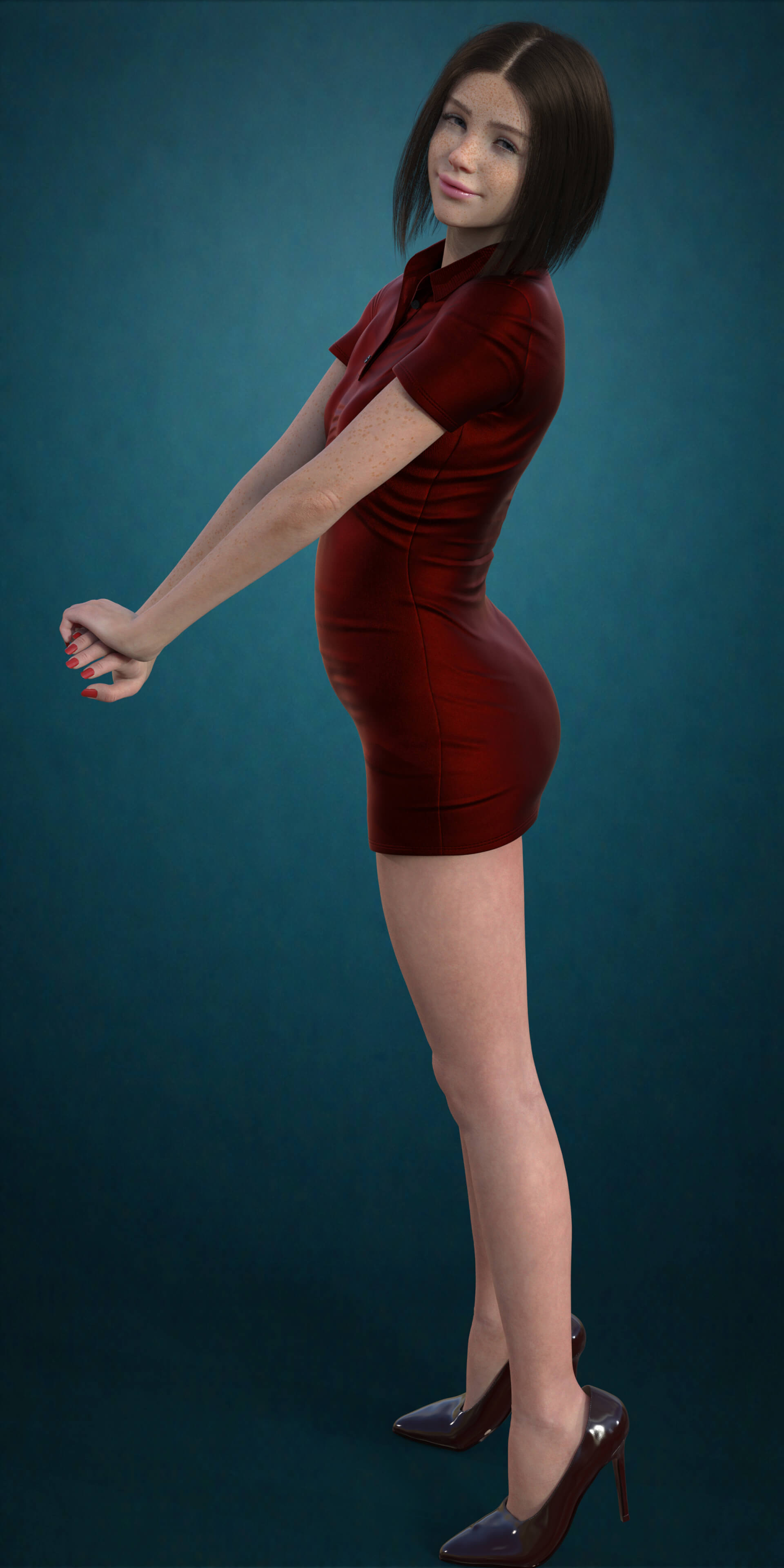 Crimson Bloom 3D Render, Digital Artwork by Game_updater