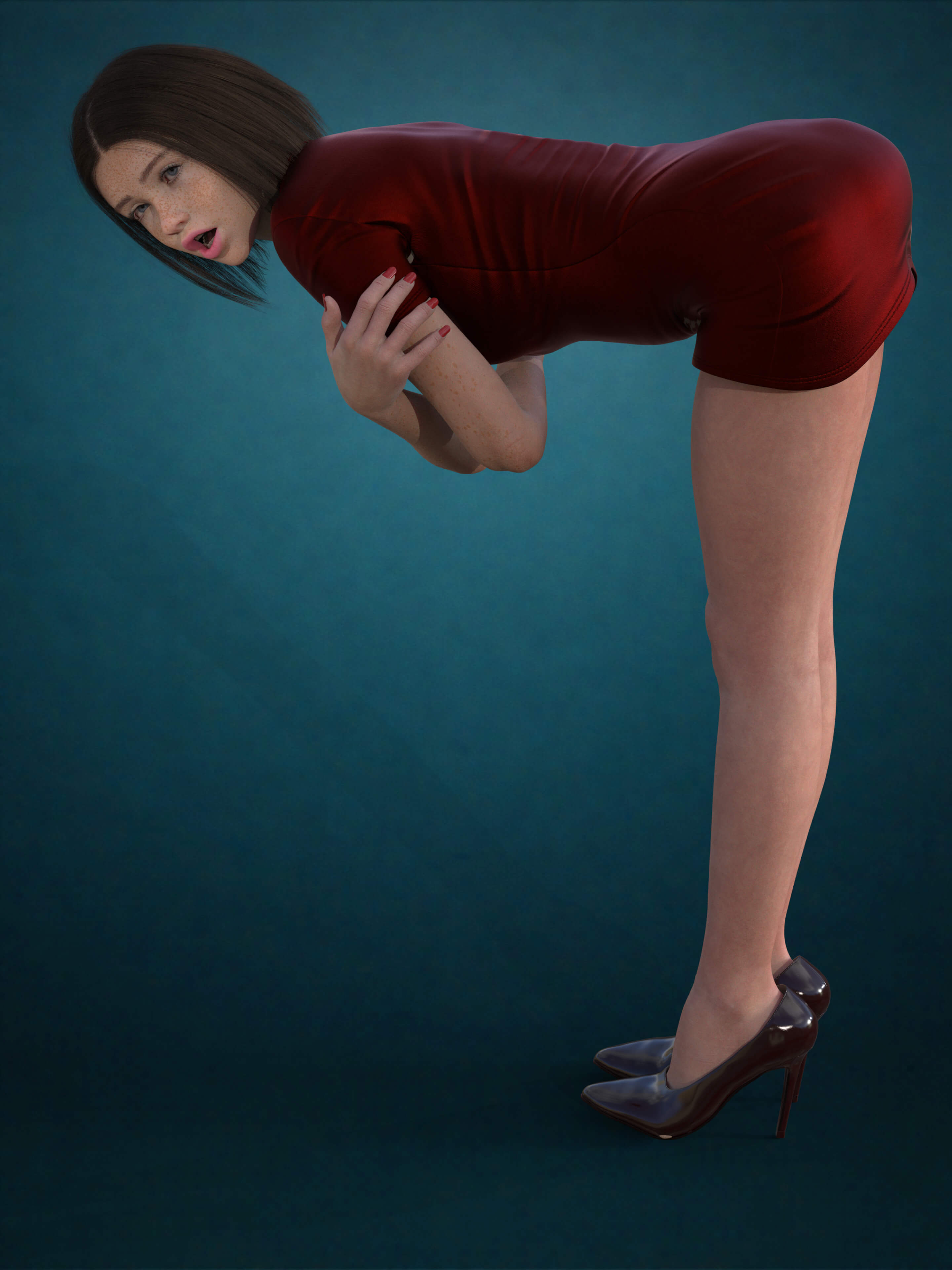 Crimson Mischief 3D Render, Digital Artwork by Game_updater