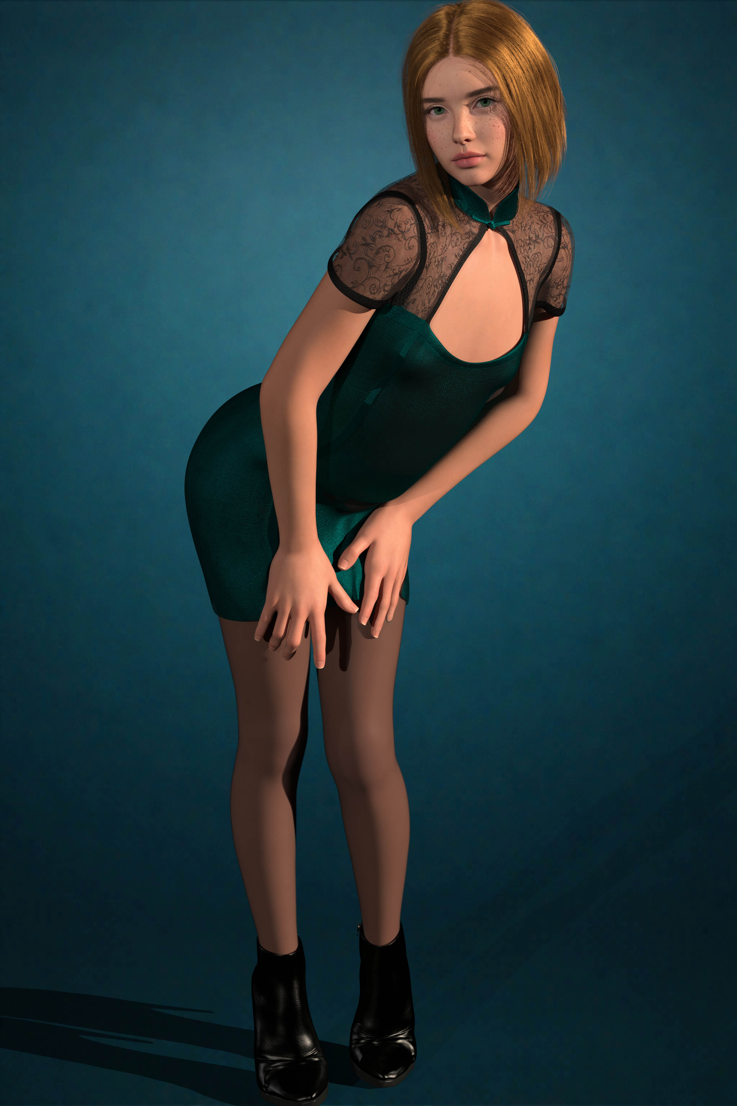 Turquoise Distrust 3D Render, Digital Artwork by Game_updater