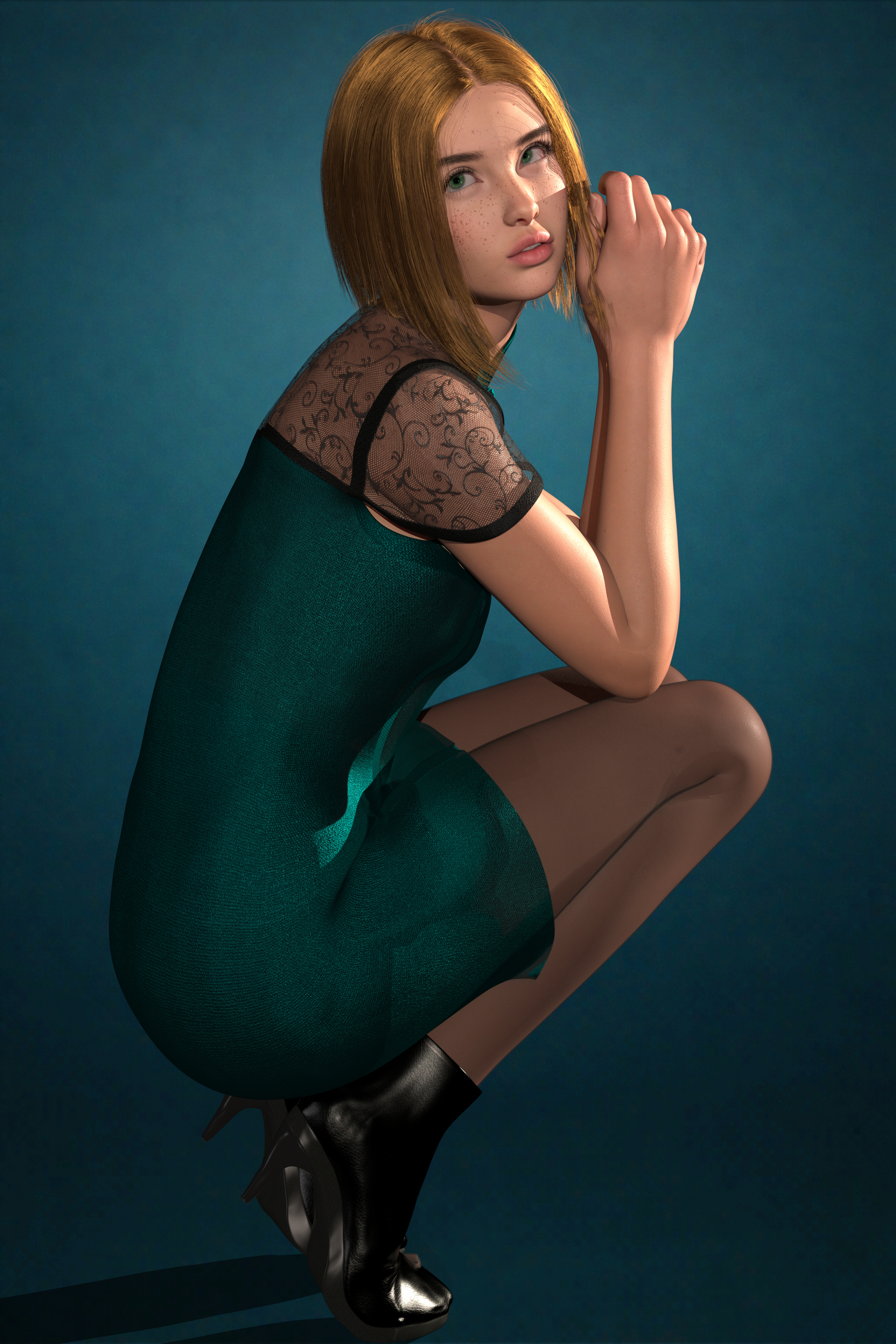 Turquoise Wonder 3D Render, Digital Artwork by Game_updater