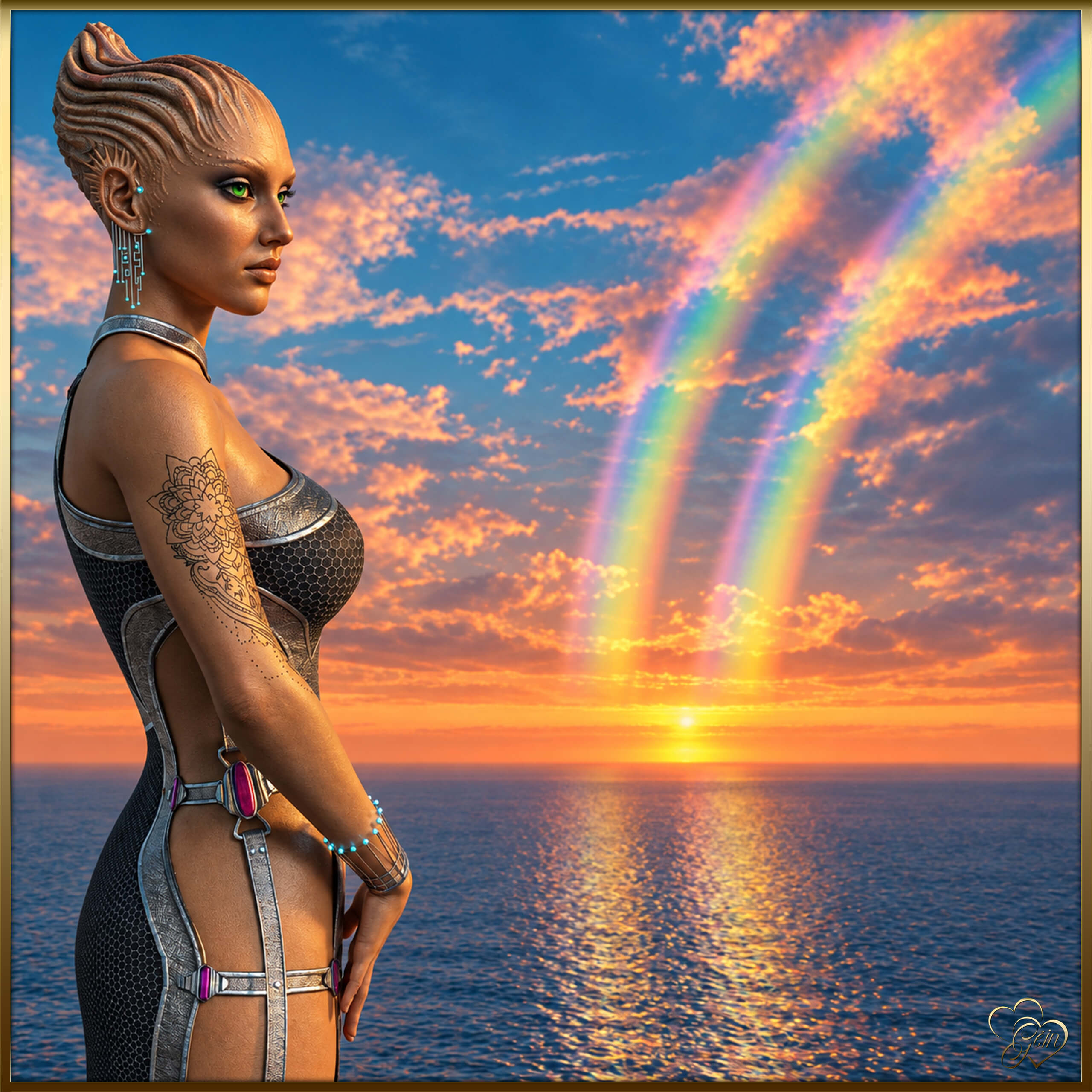The Cosmic Queen 3D Render, Digital Artwork by Gein