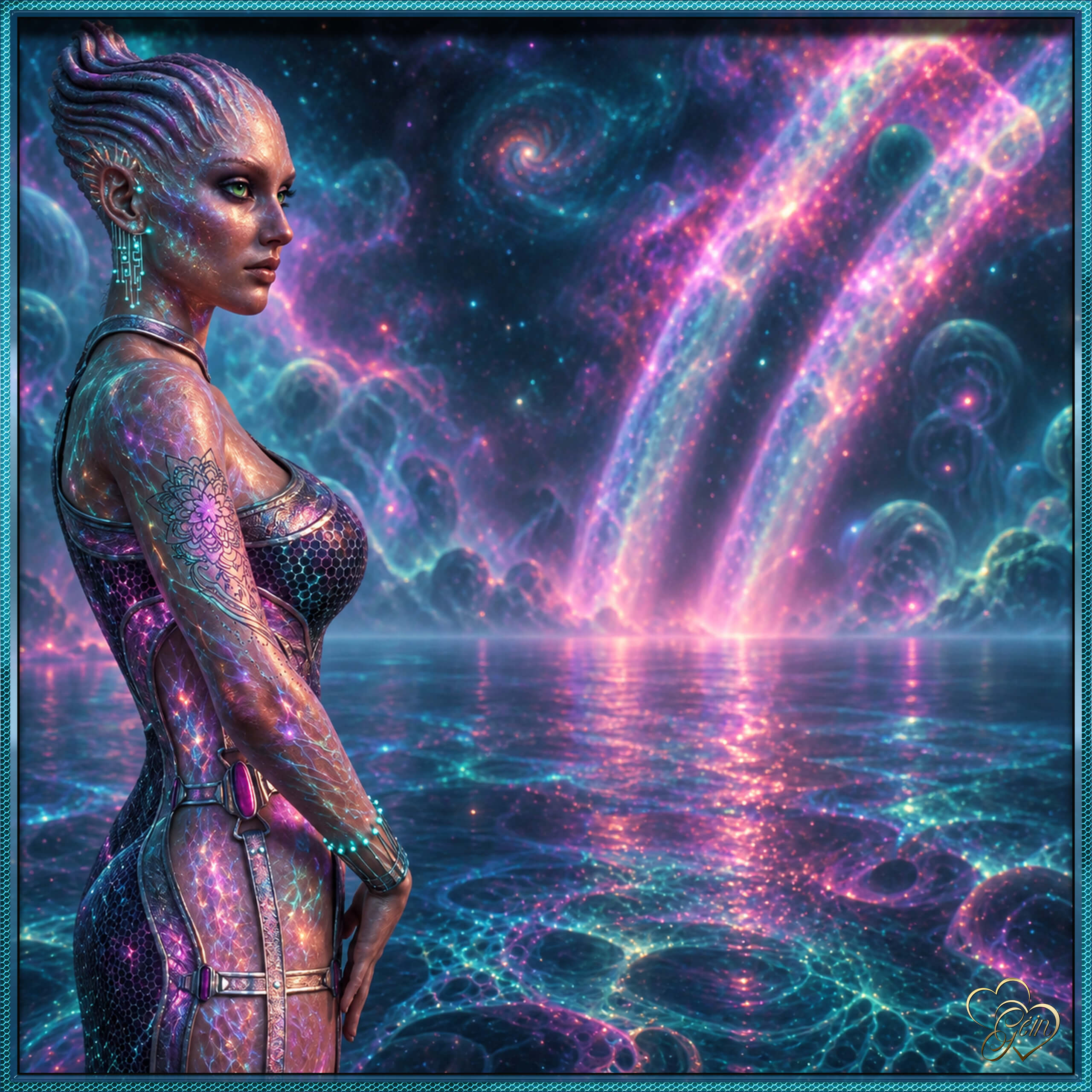 The Cosmic Queen 3D Render, Digital Artwork by Gein